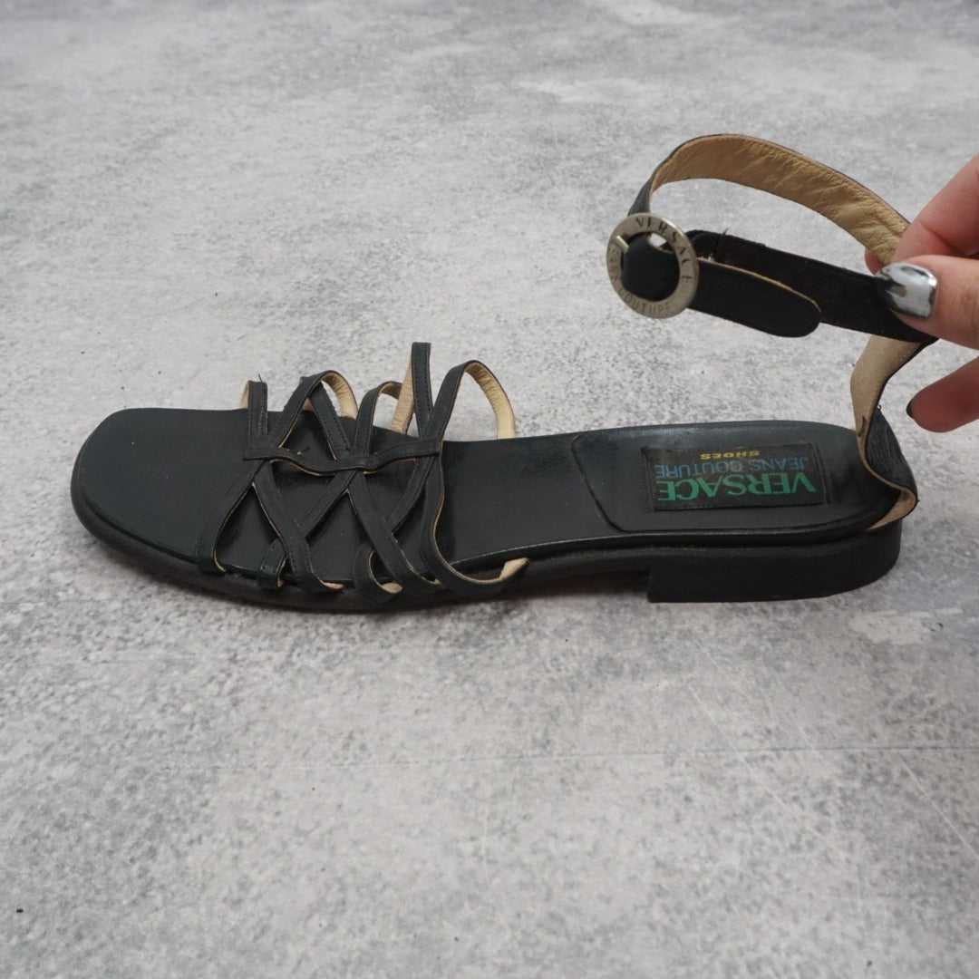 2000s Versace Jeans Couture Strappy Sandal Shoes