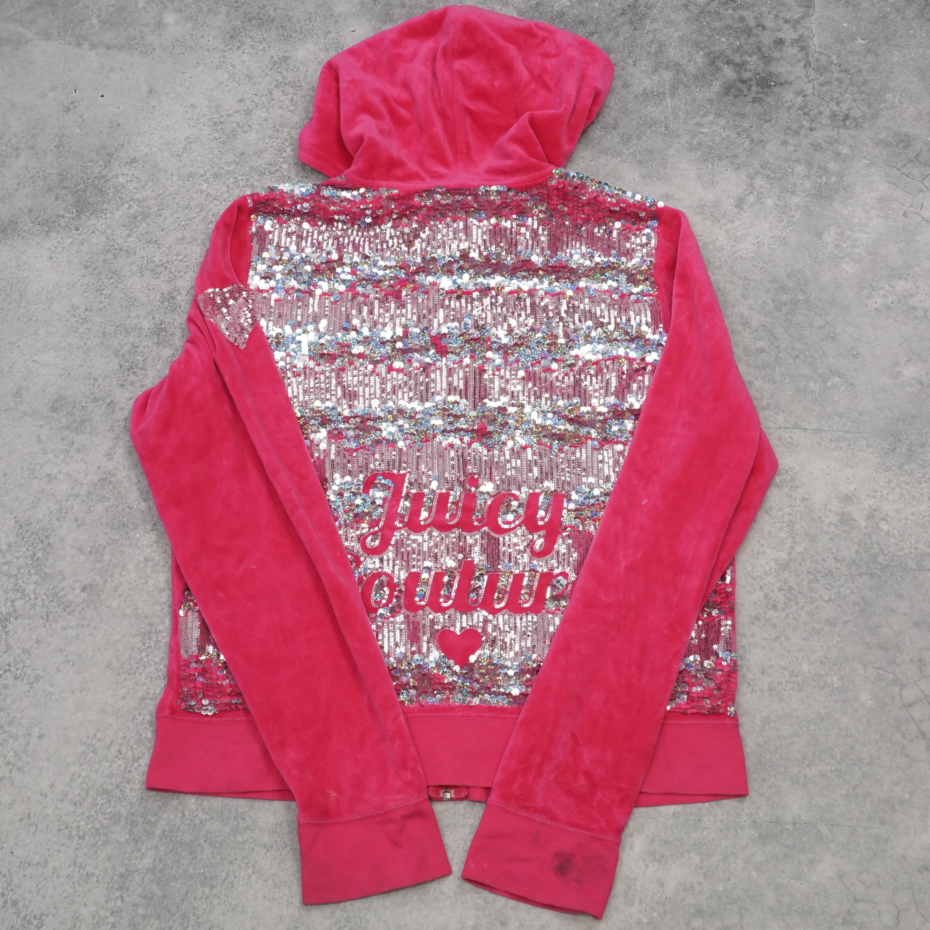 2000s Juicy Couture Velour Sequin Hoodie