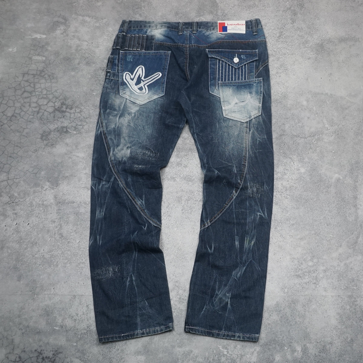 2000s Kosmo Lupo Patchwork Embroidered Jeans
