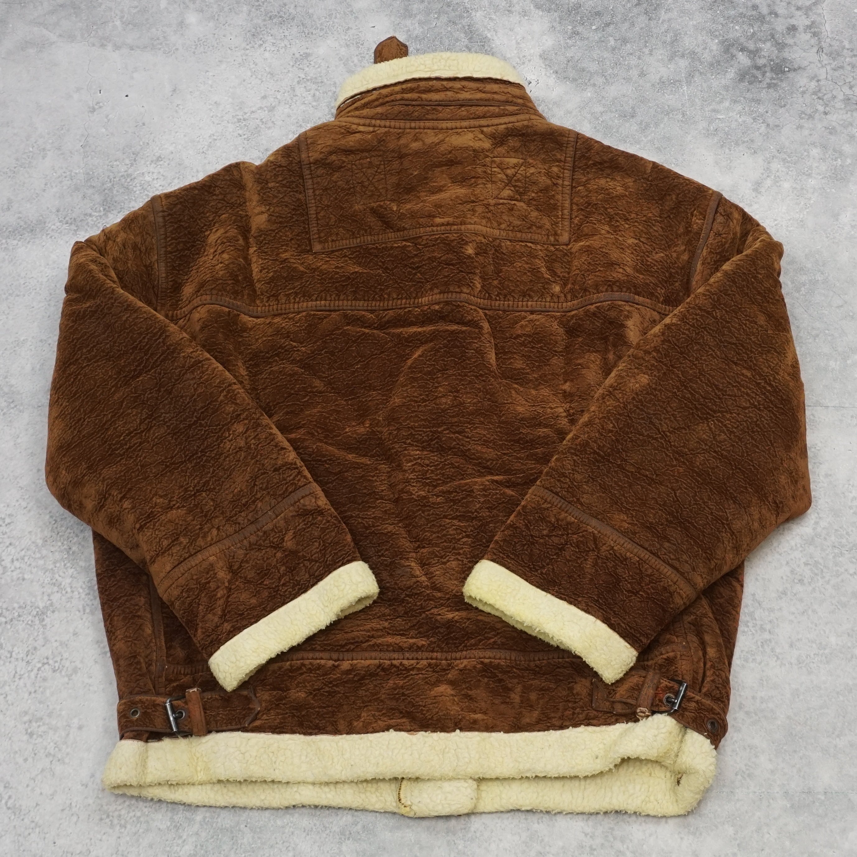 90s New Territories Shearling Lined Suede Jacket