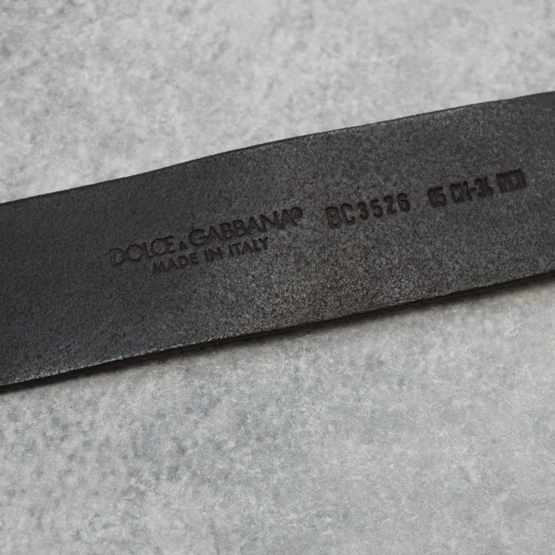 2000s Dolce & Gabbana Leather Logo Buckle Belt