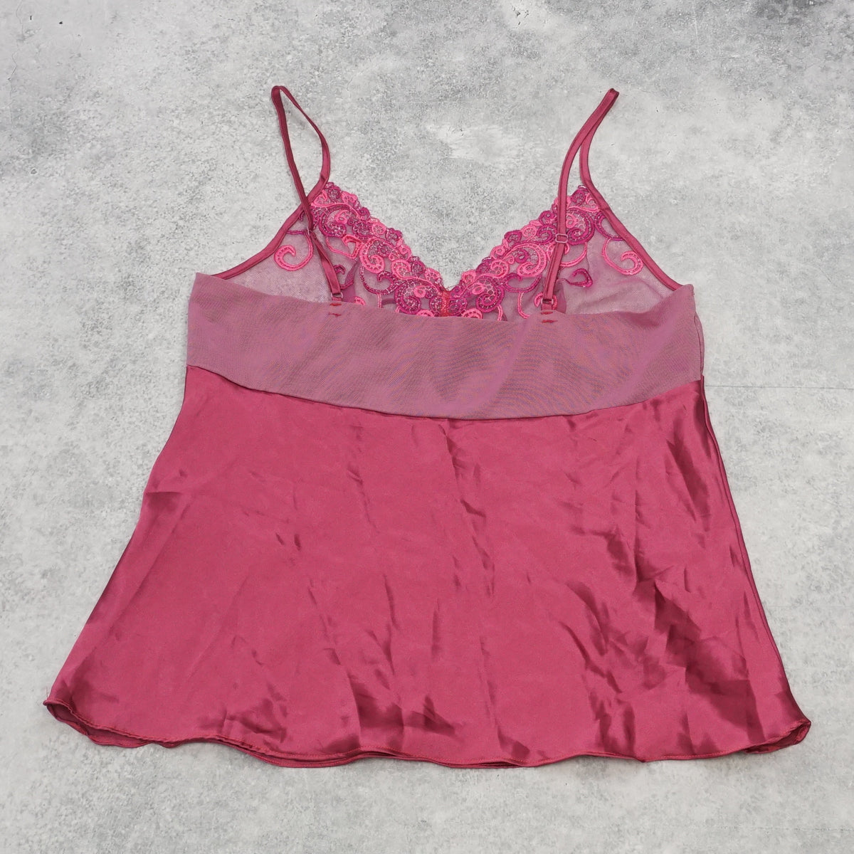 2000s Satin Lace Embroidered Cami Top