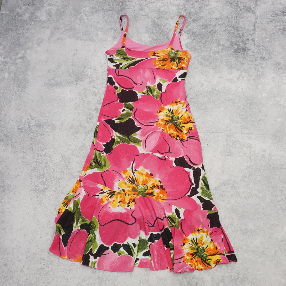 2000s Veg's Paris Floral Spaghetti Strap Dress