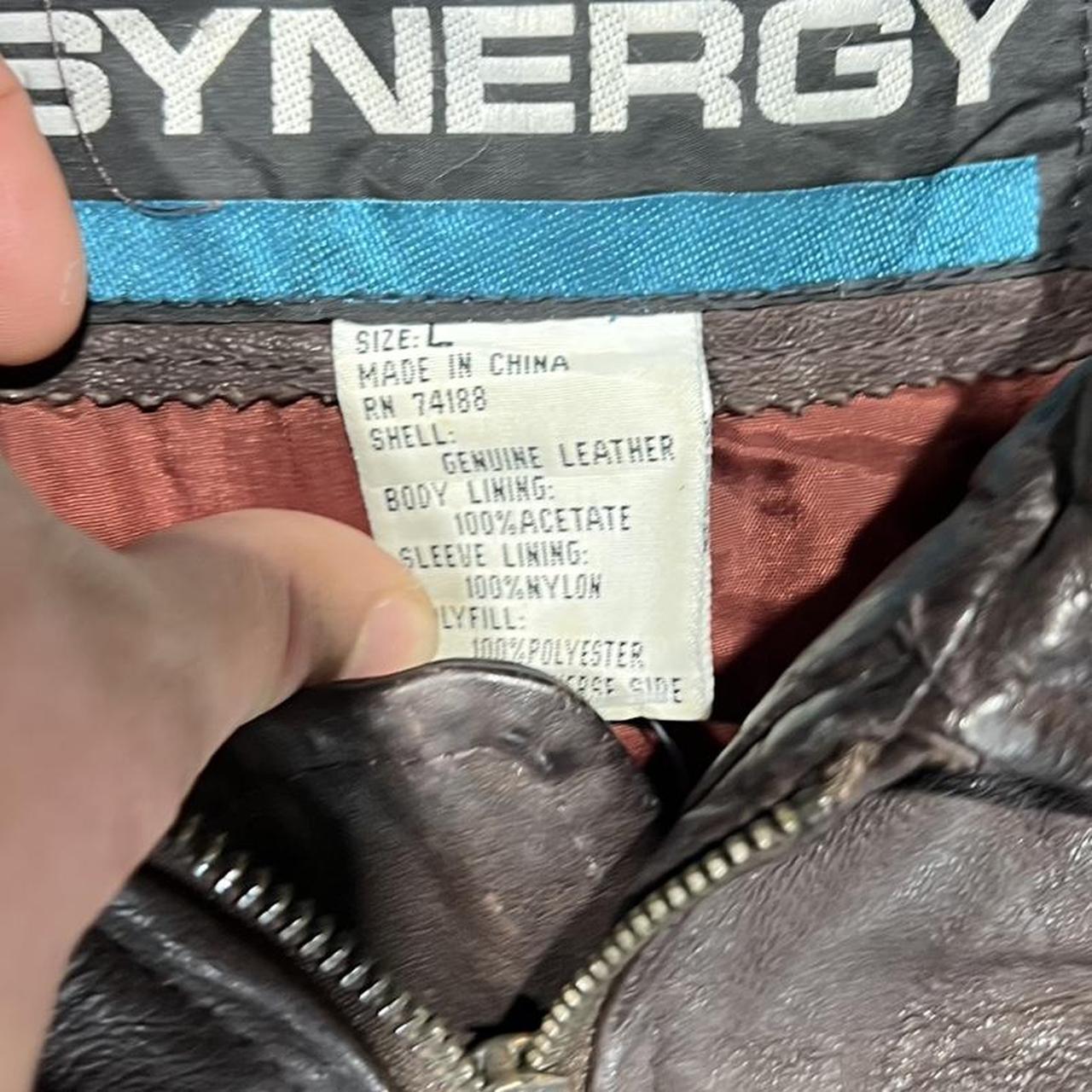 90s Synergy Retro Genuine Leather Jacket Bomber