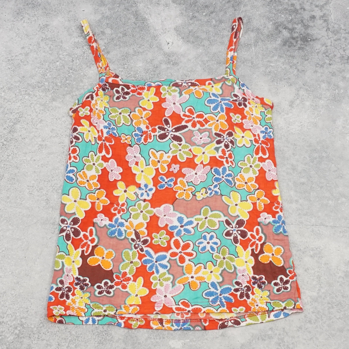 Blue Lovers Floral Glitter Cami Top