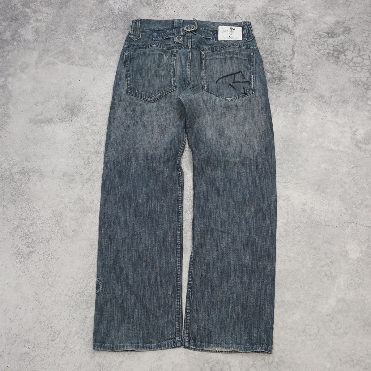 2000s Gsus Distressed Baggy Cargo Pocket Jeans