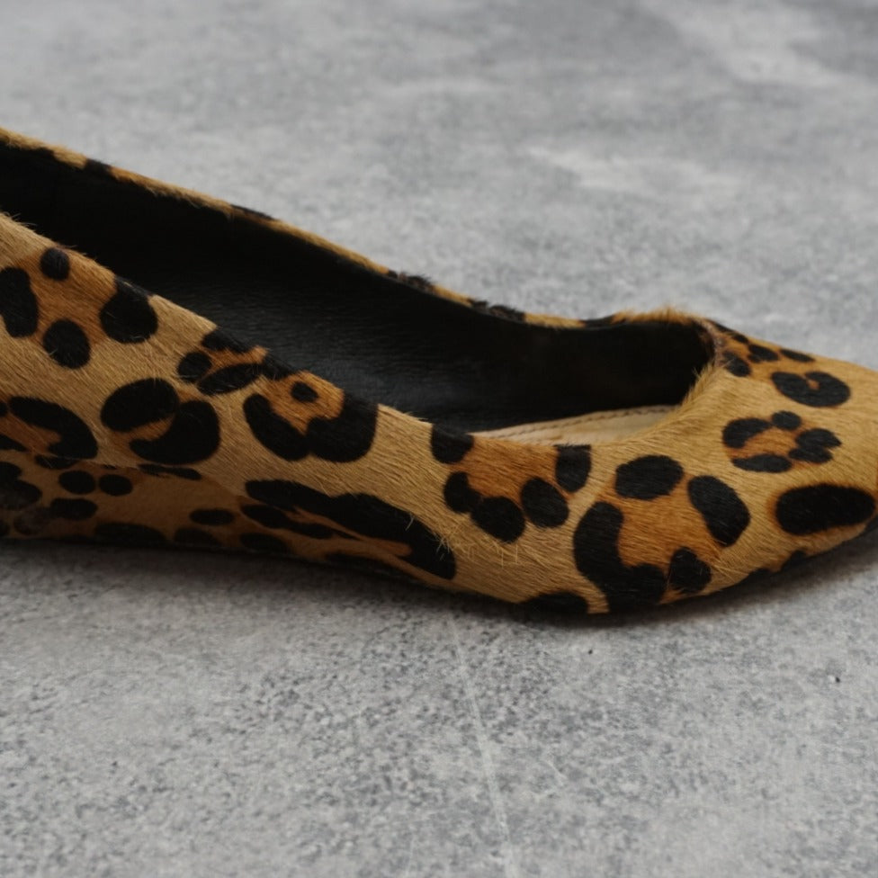 rmk Leopard Print Wedge Pony Hair Heels