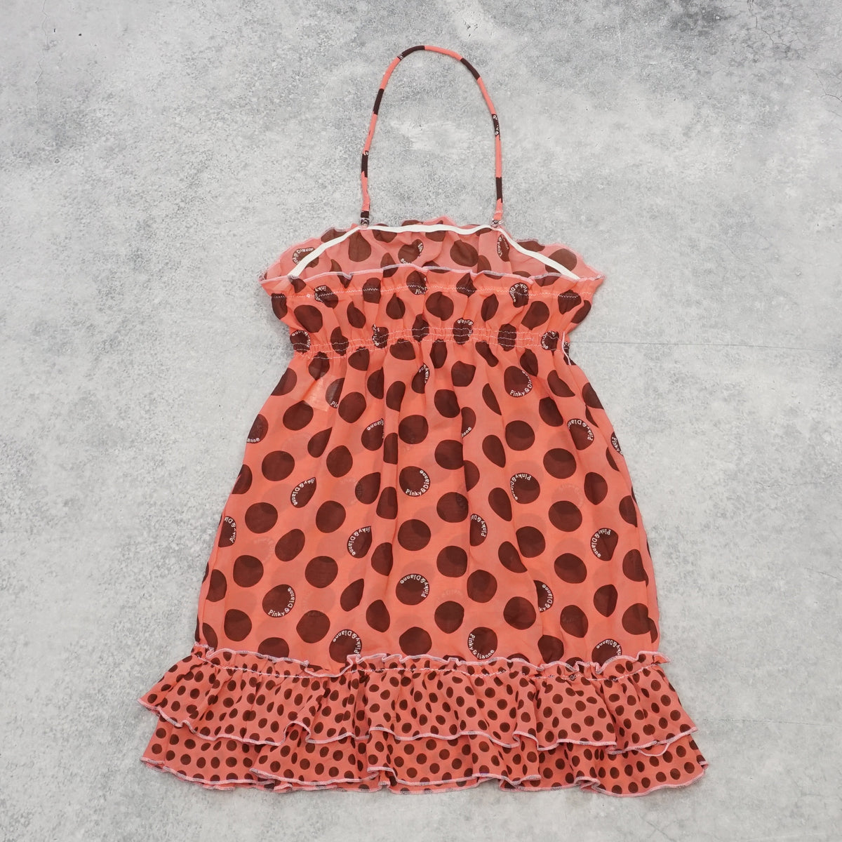 2000s Pinky & Dianne Polka Dot Halter Ruffle Dress