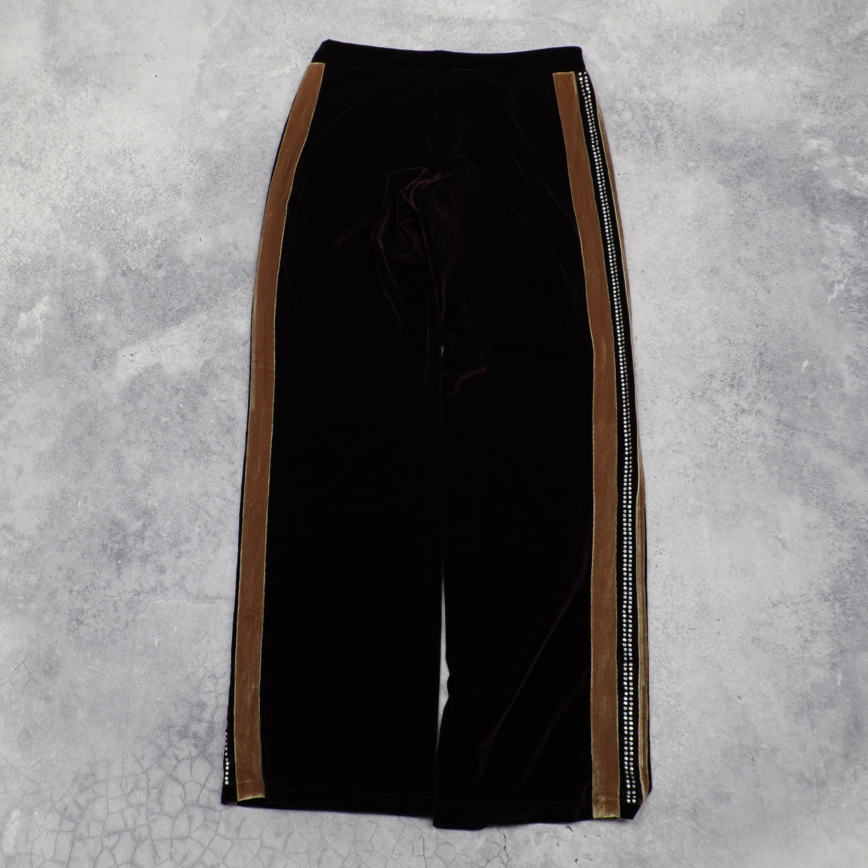 2000s Dolce & Gabbana Velour Rhinestone Pants