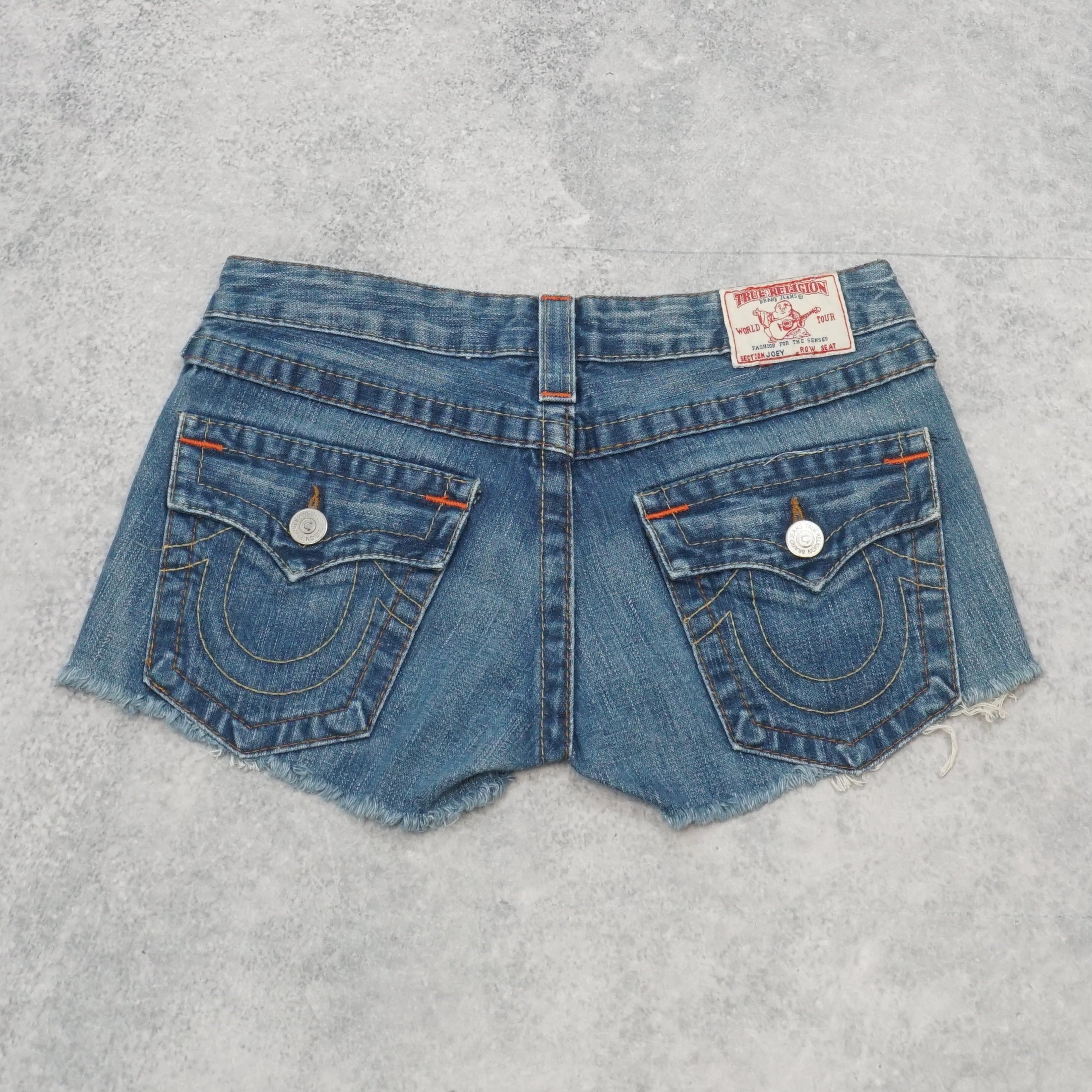 2000s True Religion Distressed Low Rise Jorts