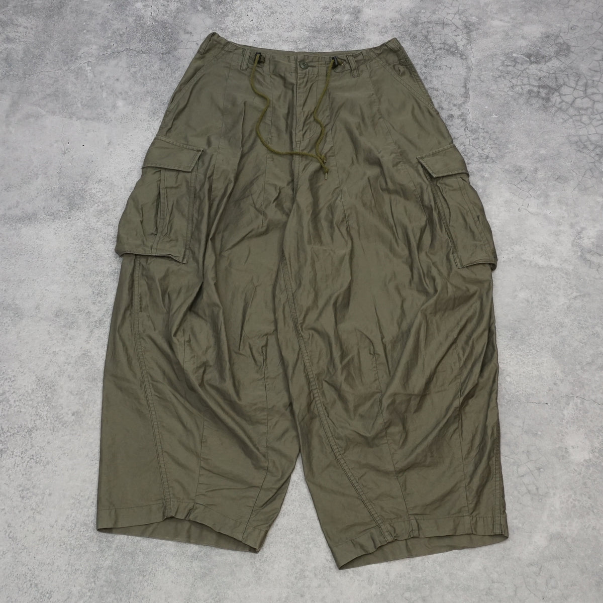 Needles Wide Leg Drawstring Cargo Pants