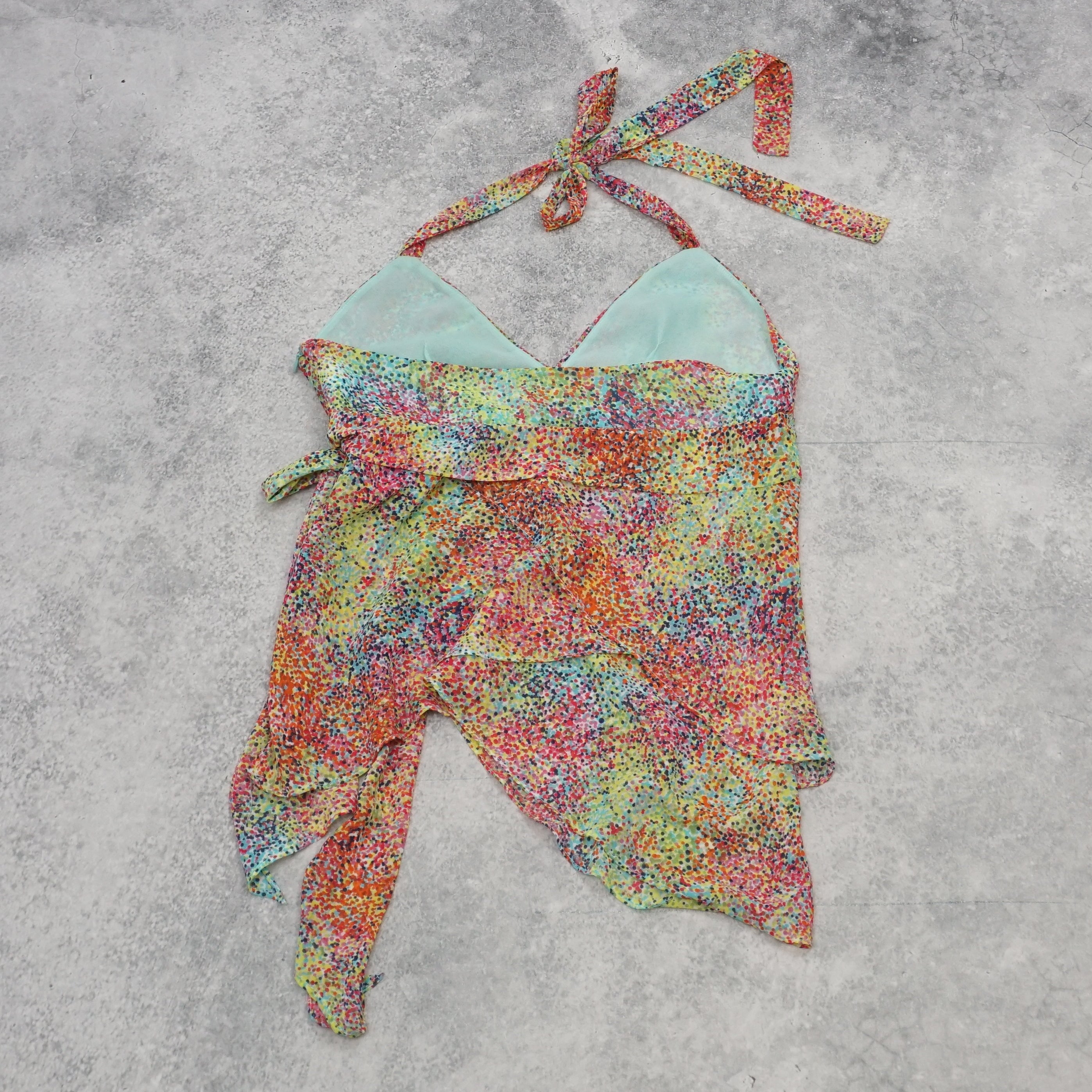 2000s Colorful Halter Neck Top