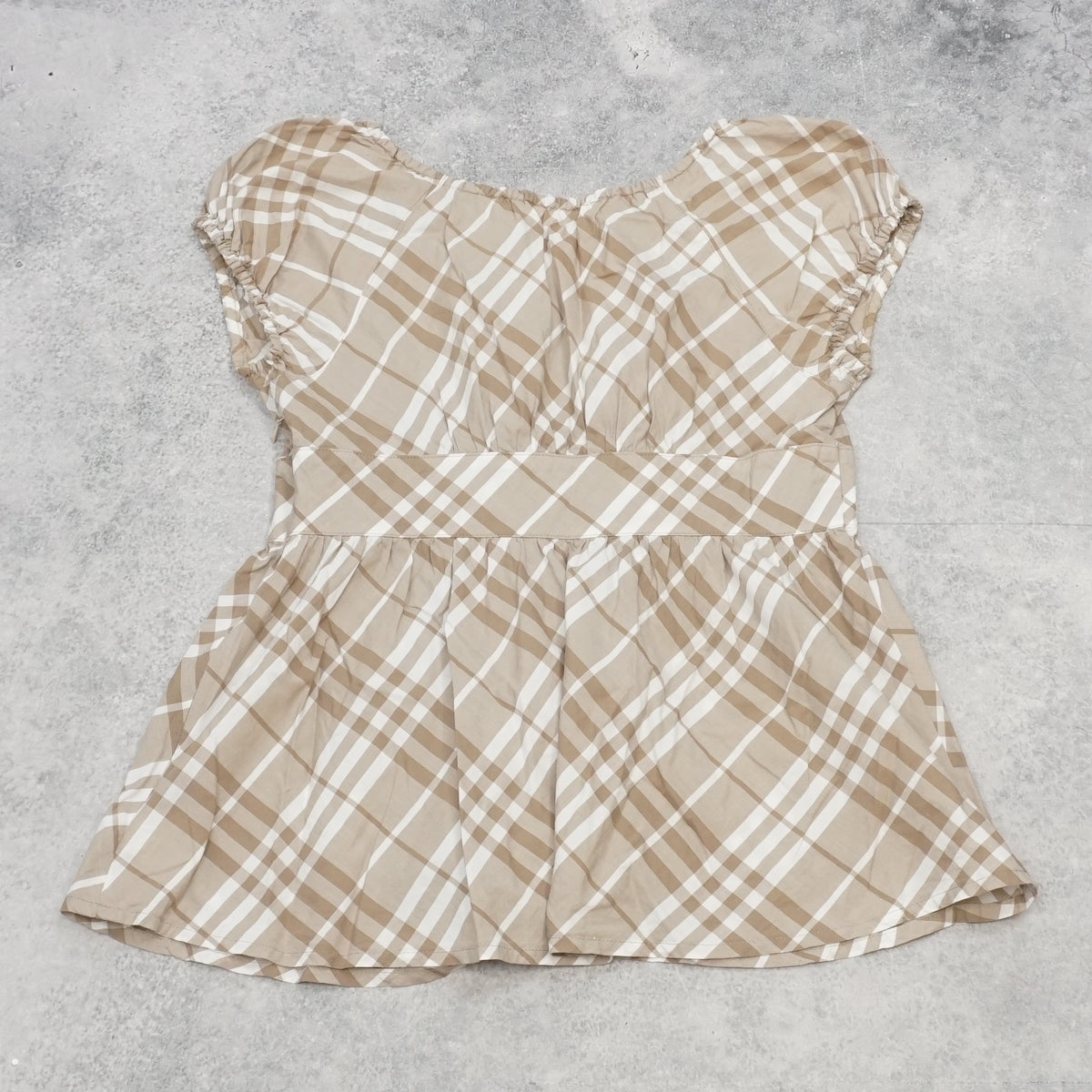 2000s Burberry Blue Label Nova Check Peplum Top Blouse