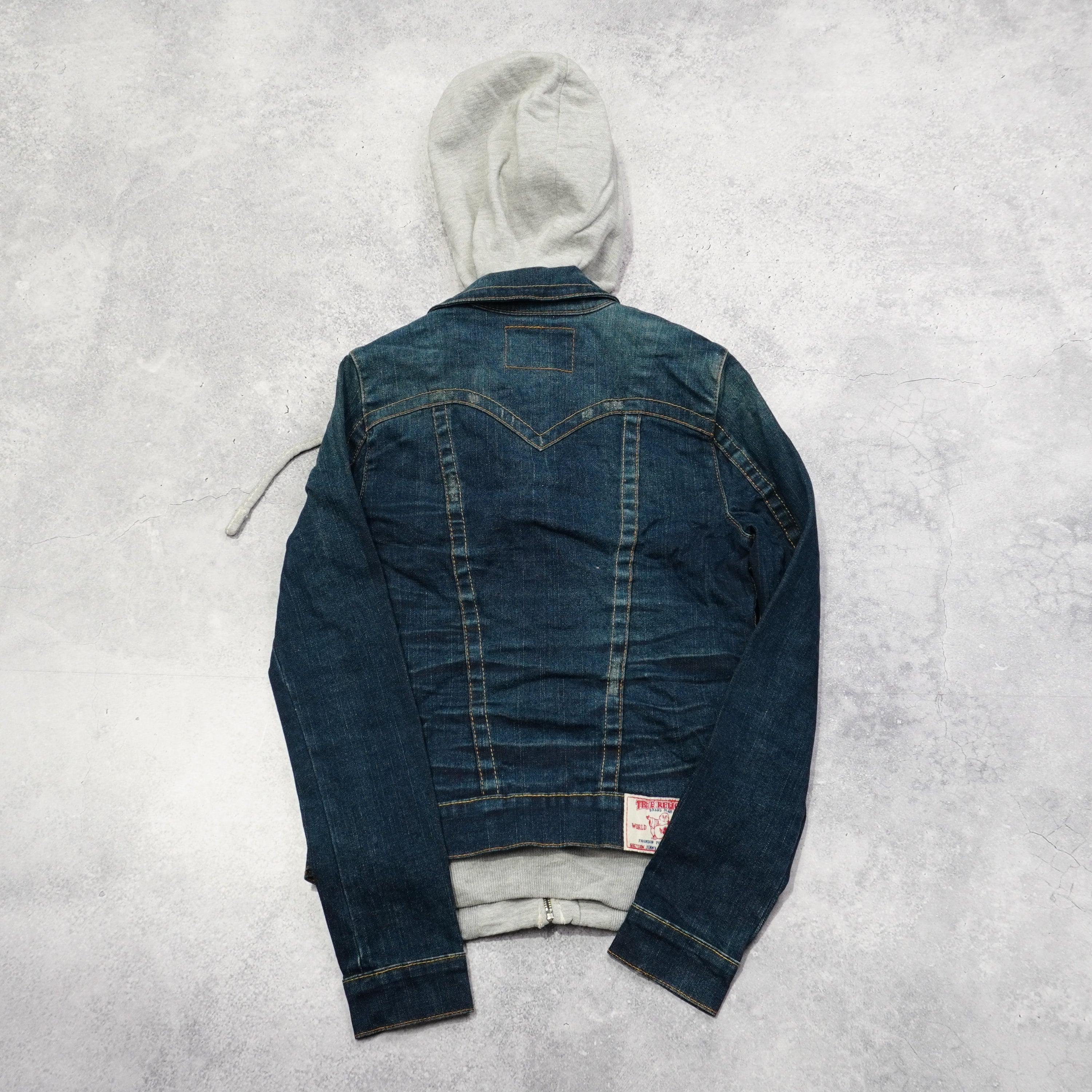 2000s True Religion Hooded Denim Jacket