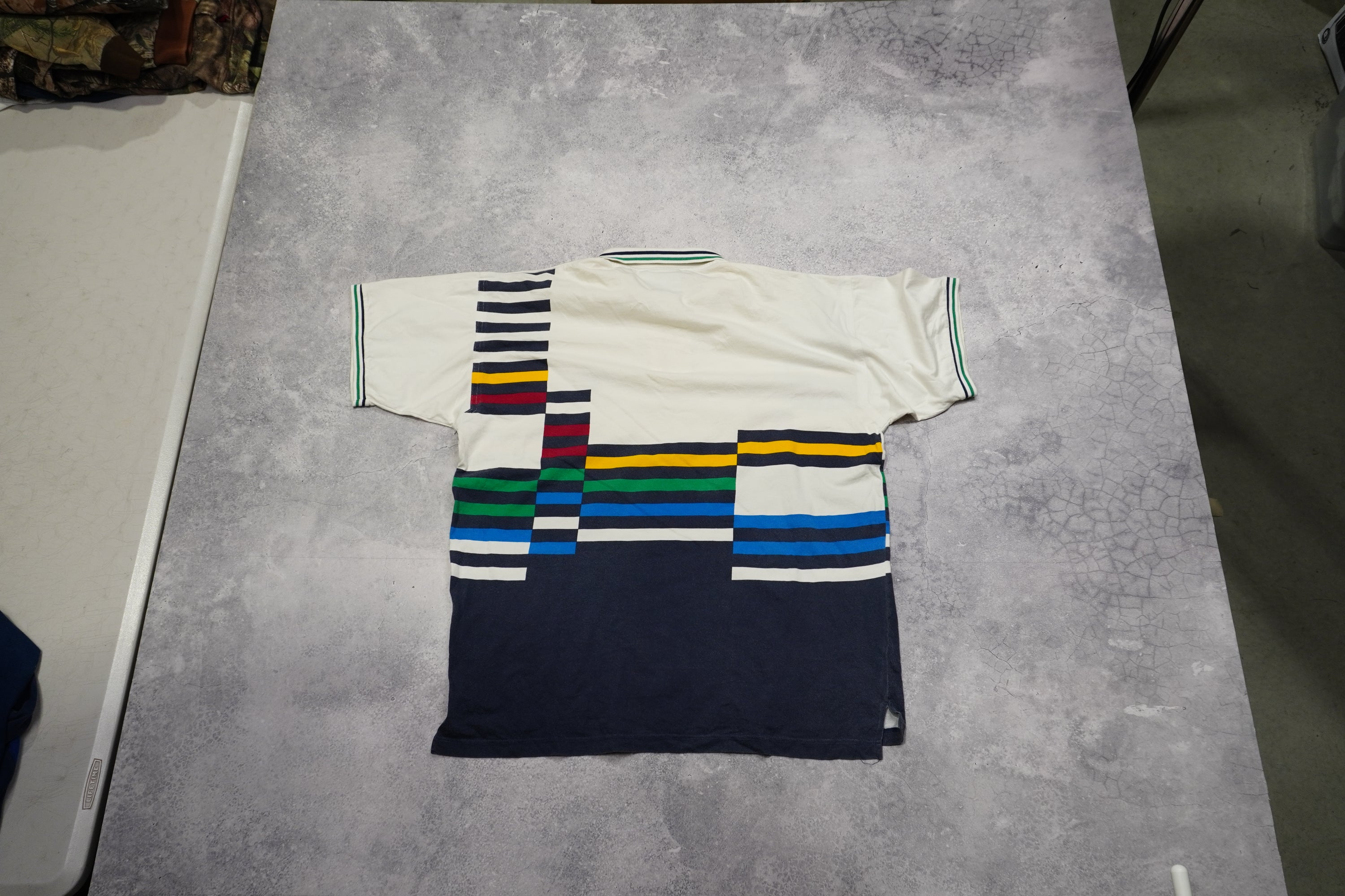 90s Reebok Graphic Striped Polo