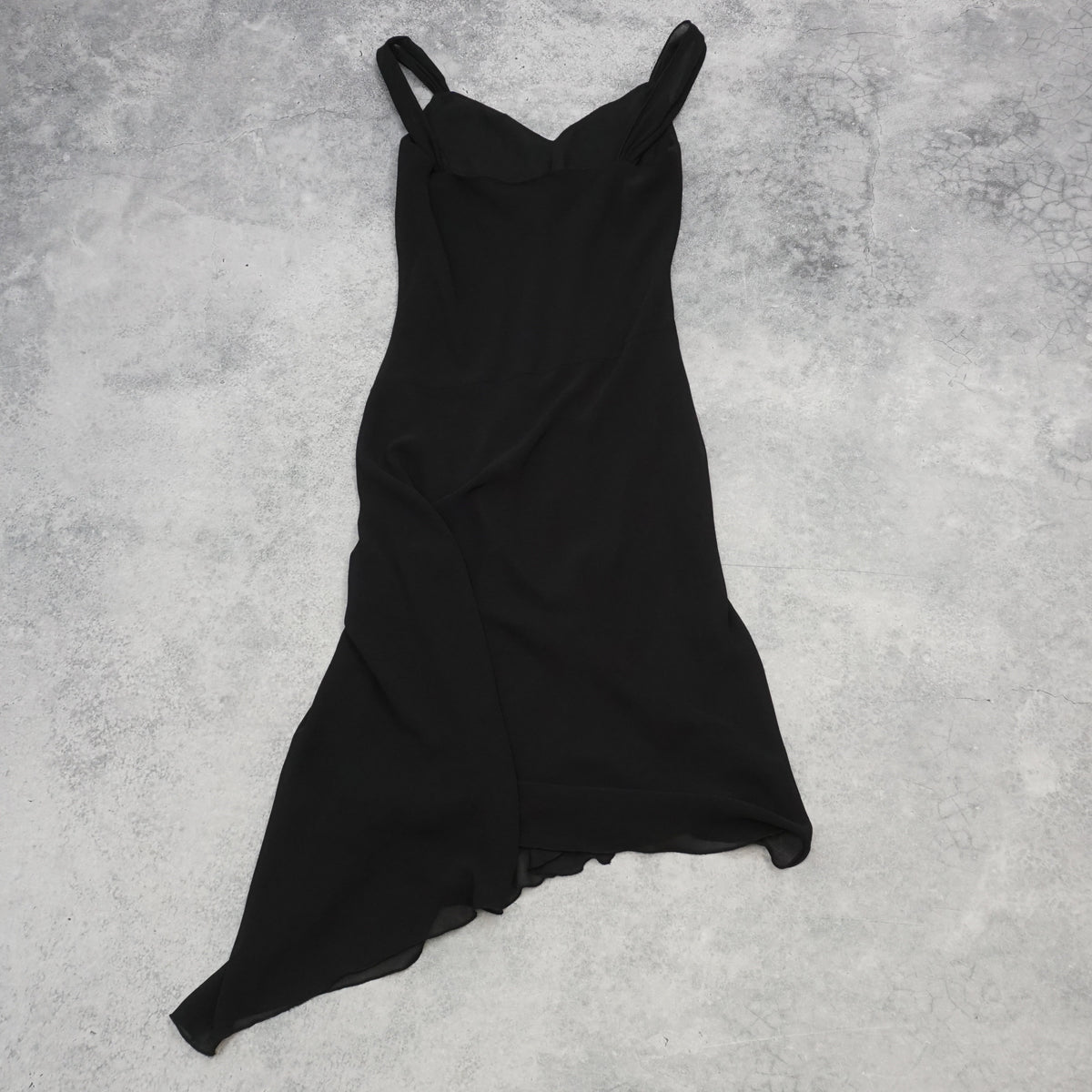2000s Ellen Tracy Asymmetric Sheer Dress