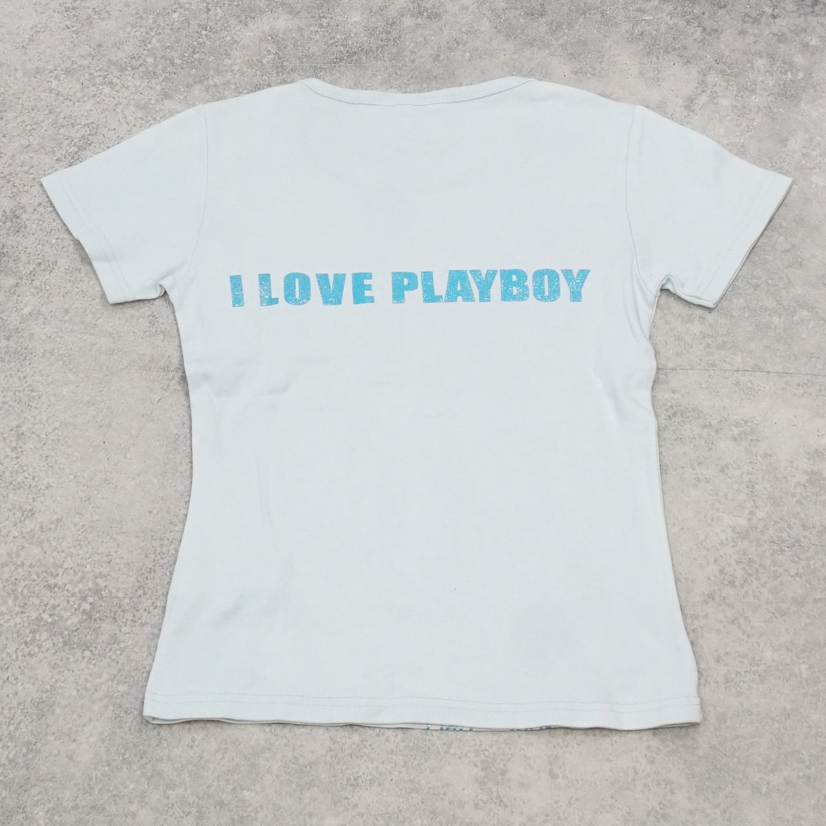 2000s Playboy Baby Tee Glitter Bunny Graphic T-Shirt