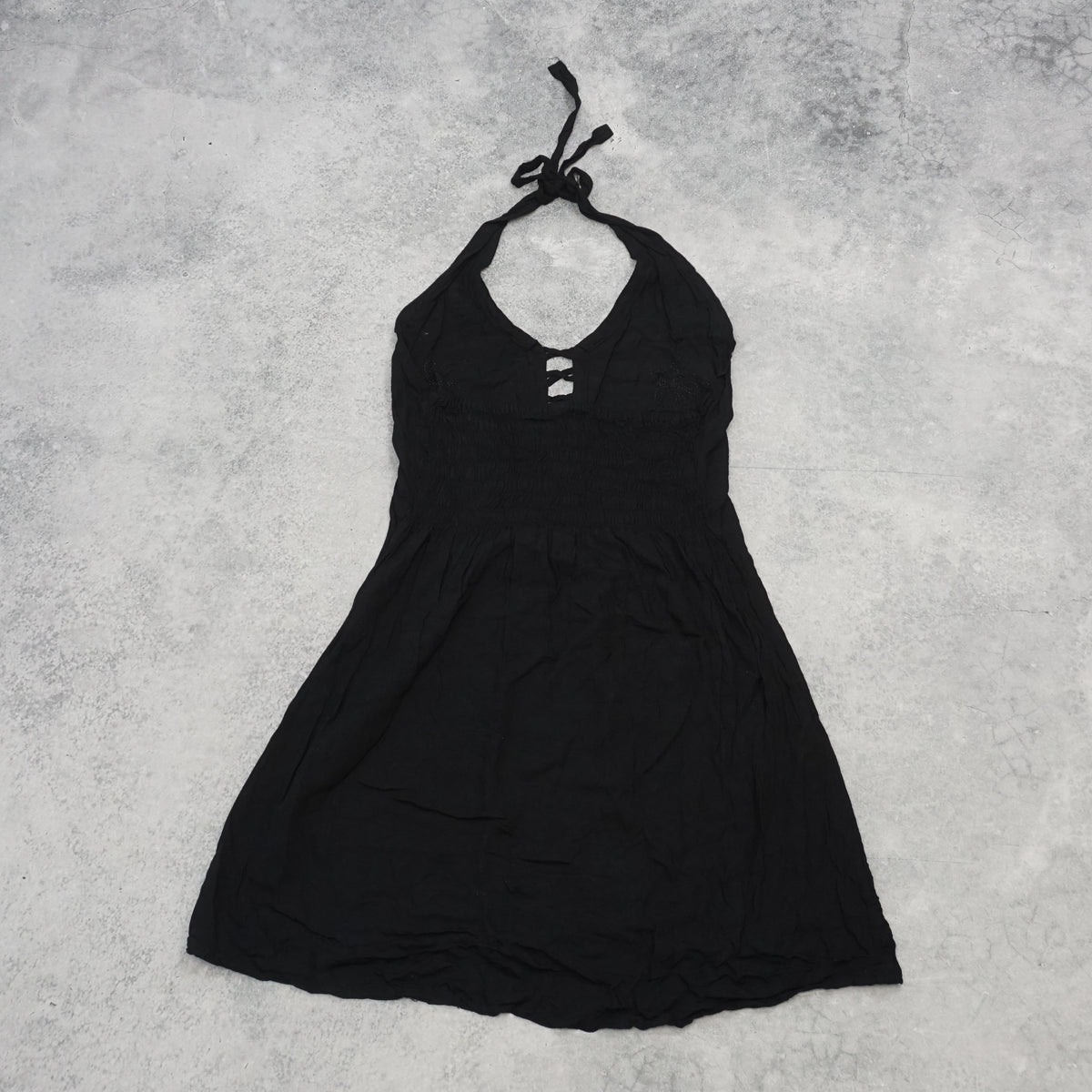 Embroidered Halter Dress