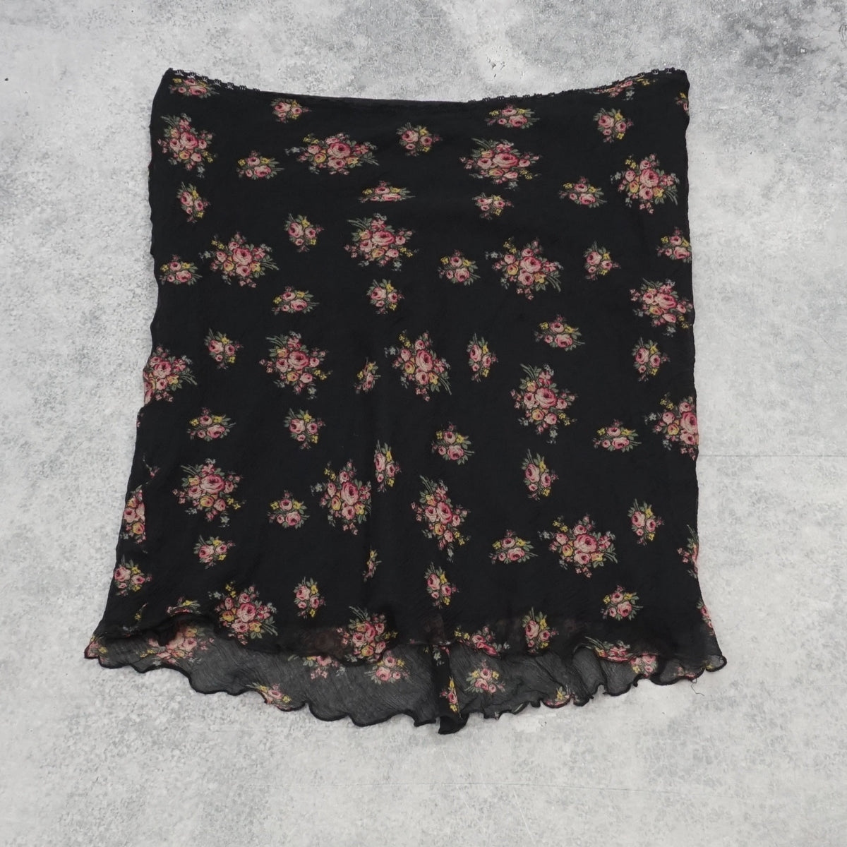 2000s United Colors of Benetton Floral Mesh Skirt