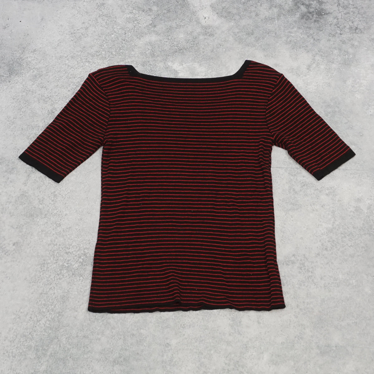2000s Striped Square Neck Top