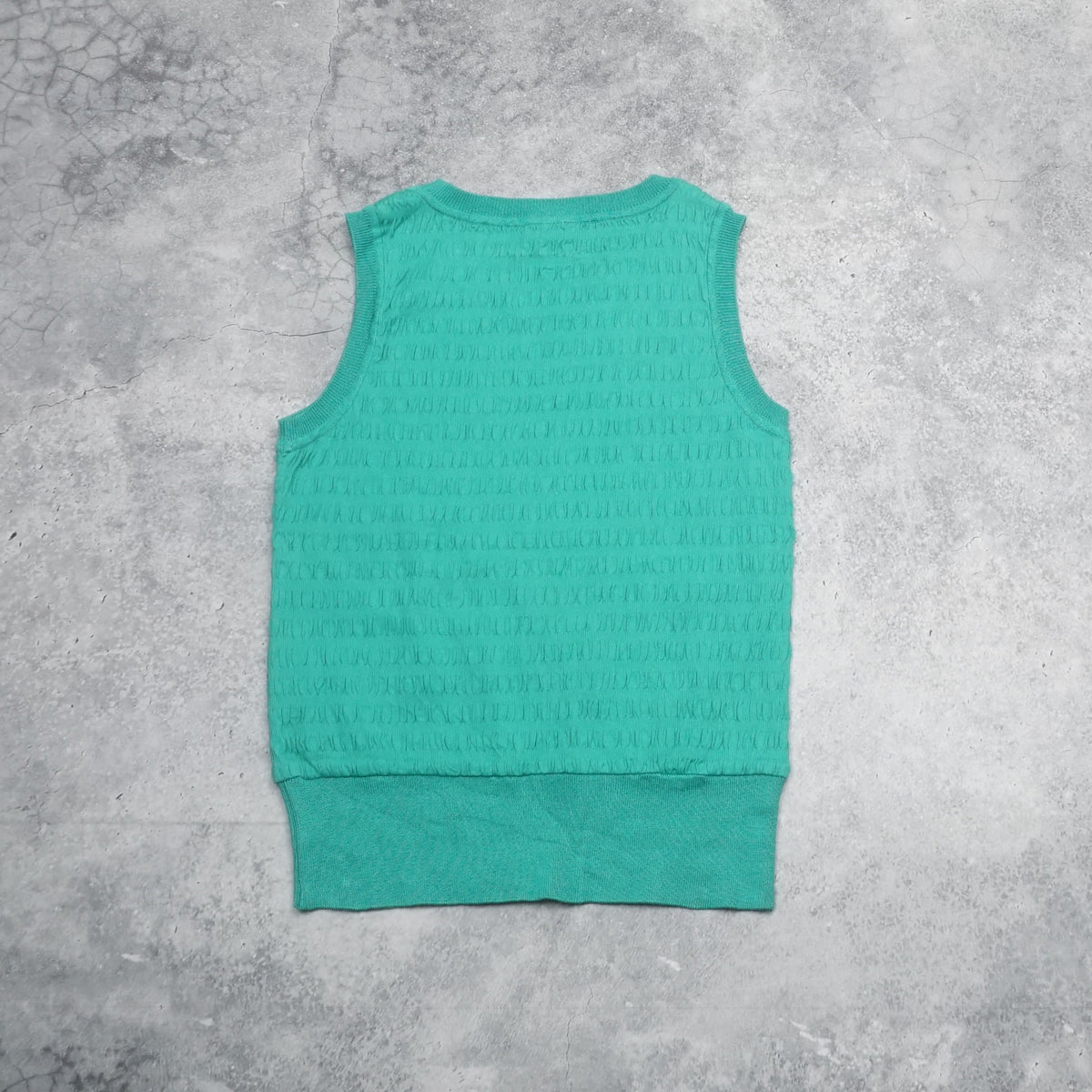 90s Courrèges Green Crinkle Tank Top