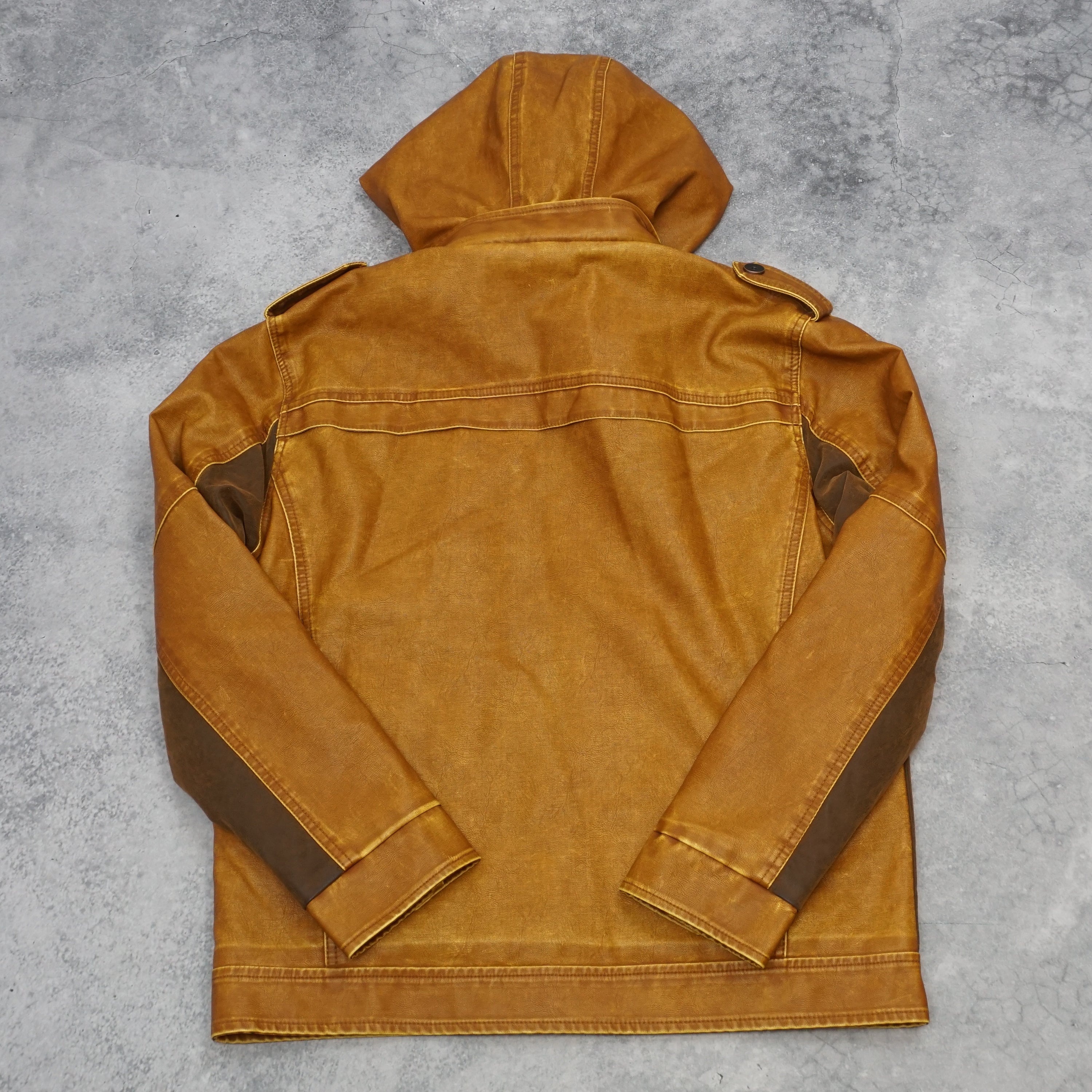 David Outwear Hooded Leather Jacket