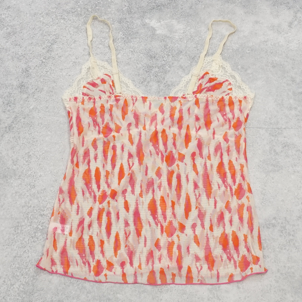 2000s Missing Dorothy Lace Trim Cami Top