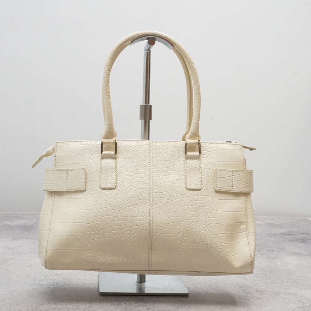 2000s JAG White Buckle Handbag