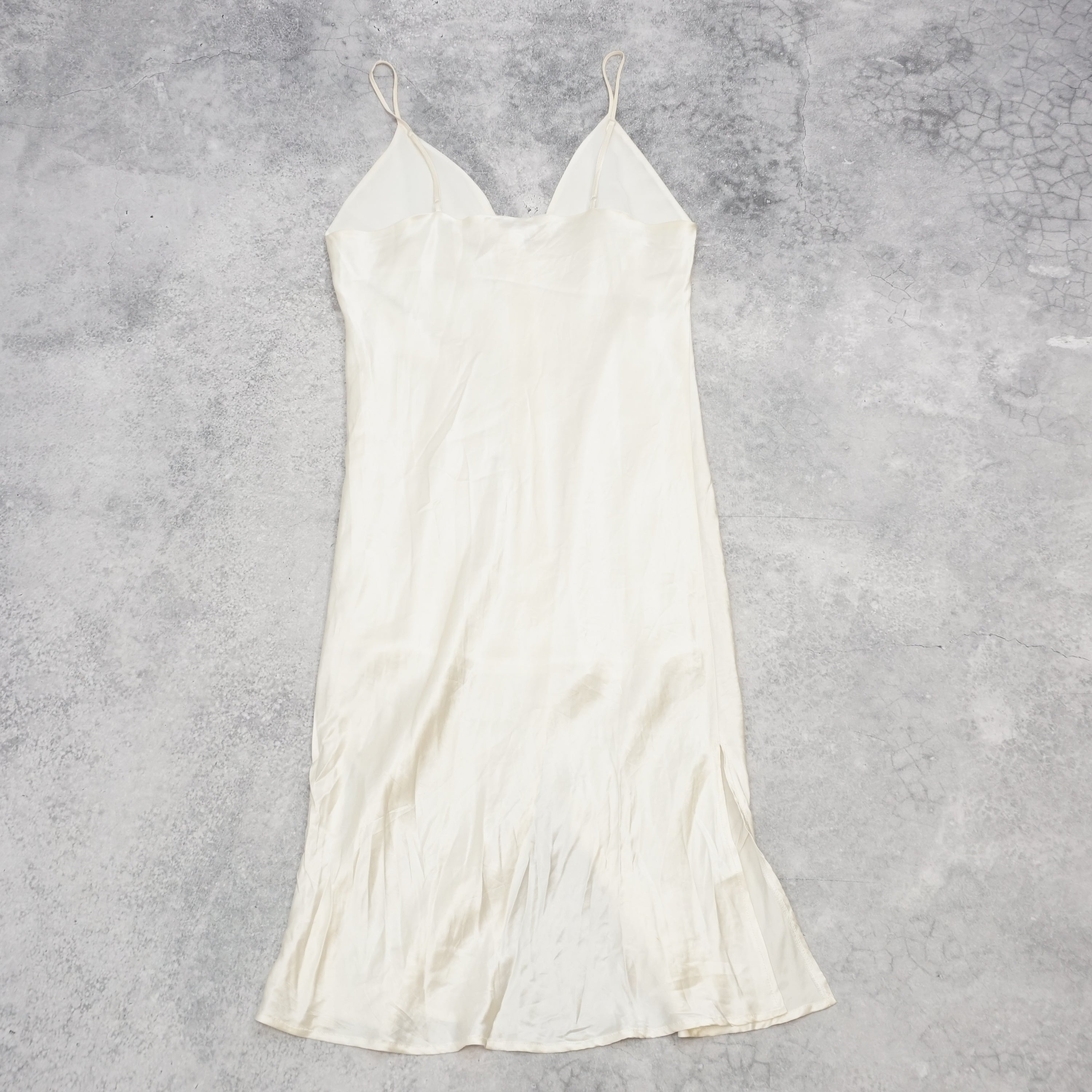 2000s Gold Hawk Slip Satin Dress