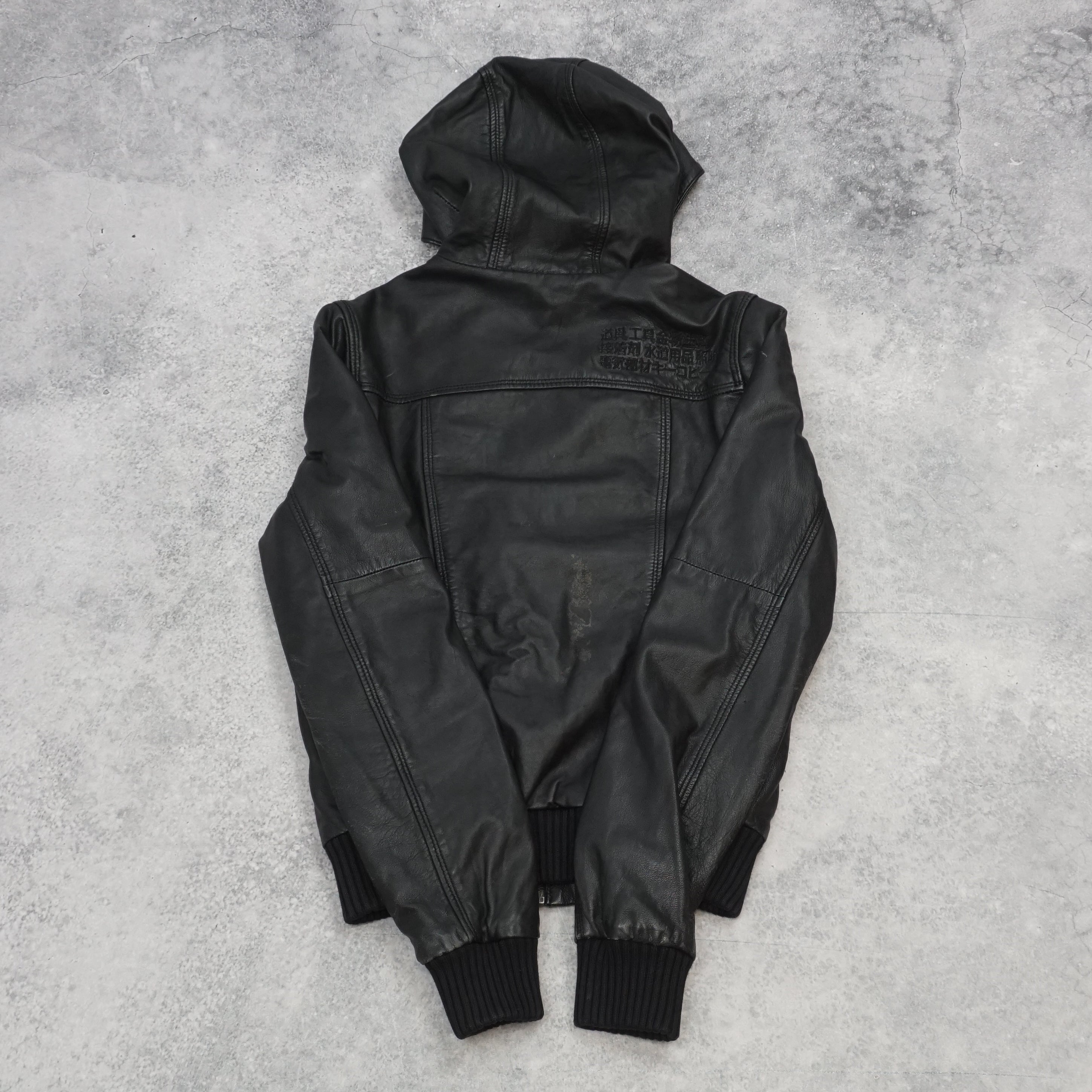Superdry Hooded Leather Jacket