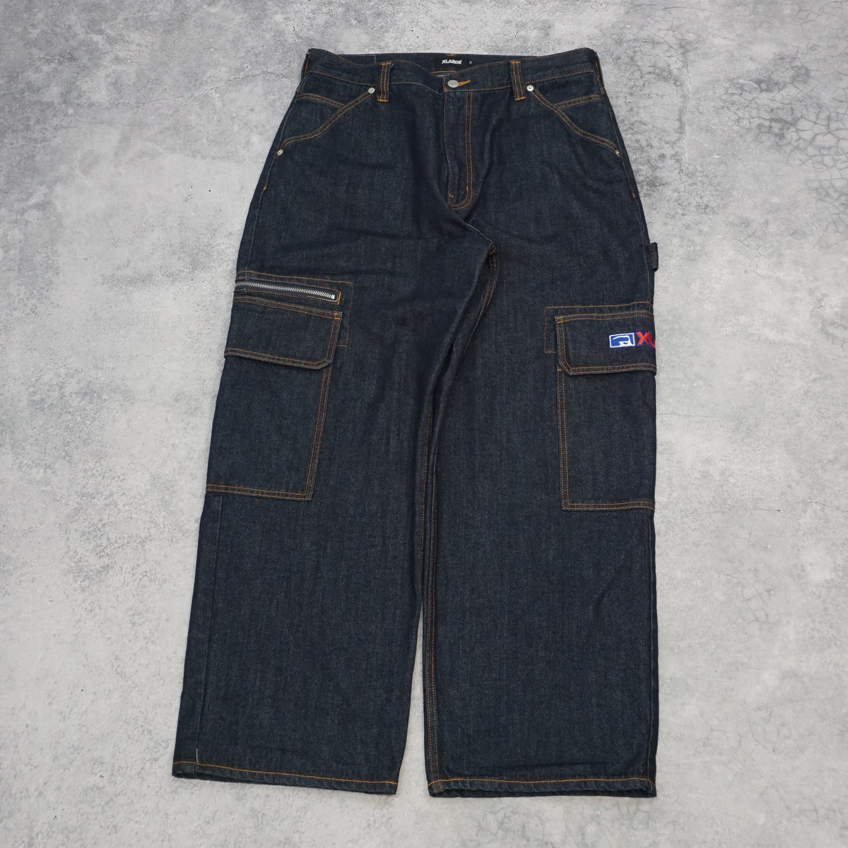 Xlarge Cargo Baggy Embroidered Jeans