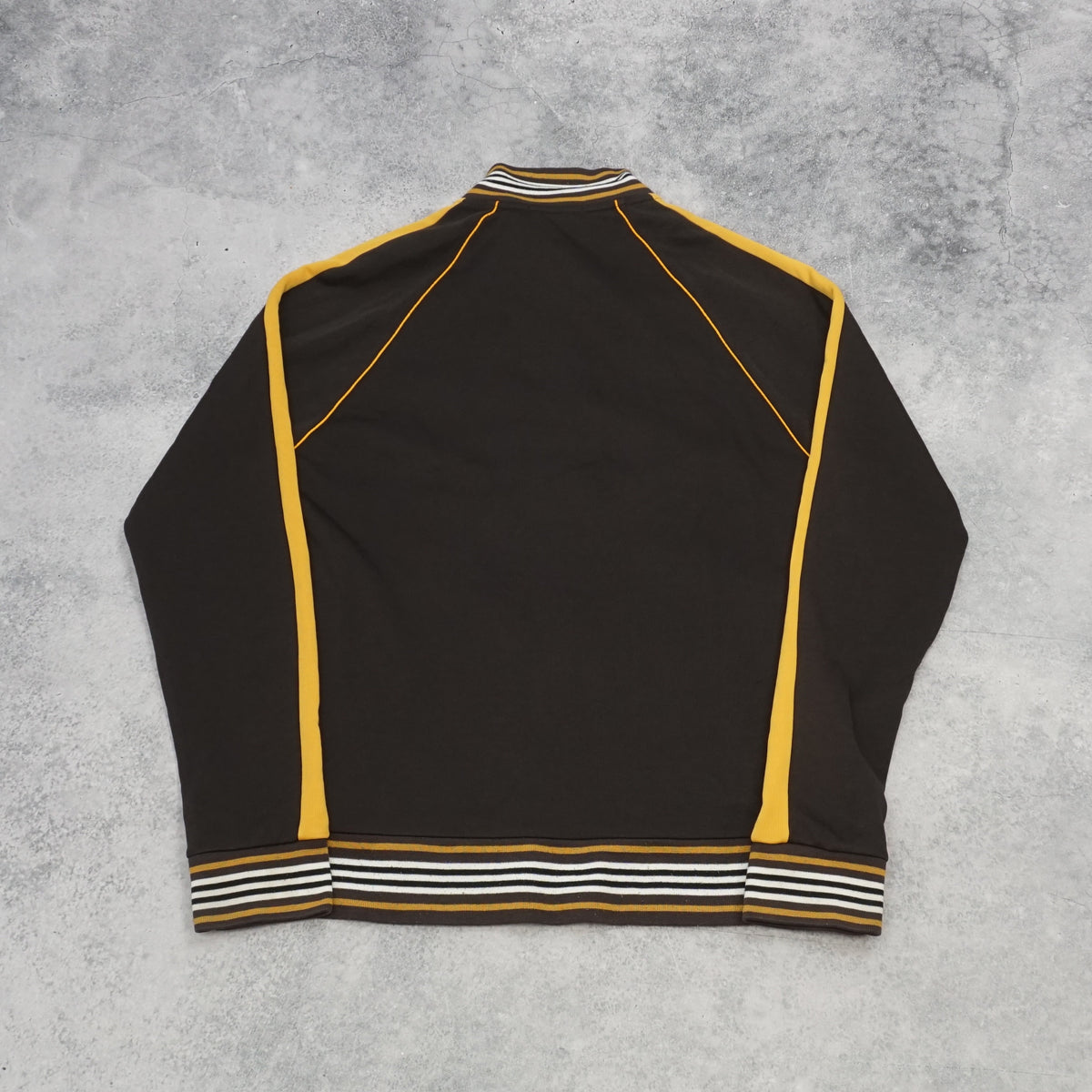 2000s Burberry Black Label Striped Panelled Zip Up