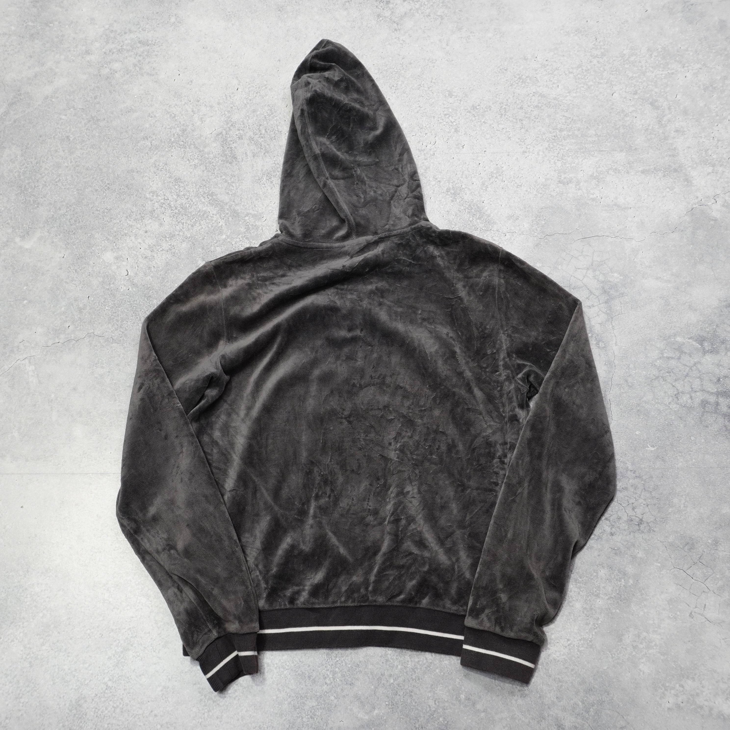 2000s Courrèges Velour Zip Up Hoodie