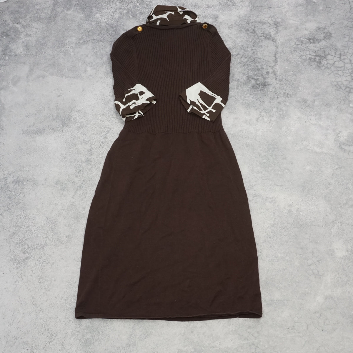 2000s Tory Burch Ribbed Knit Printed Dress