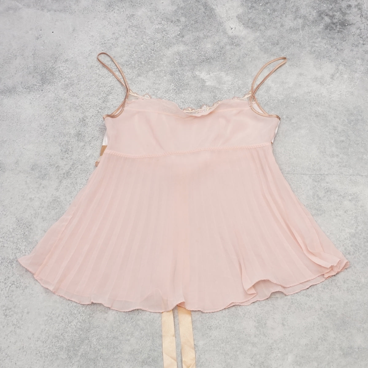 90s Satin Lace Floral Ribbon Cami Top
