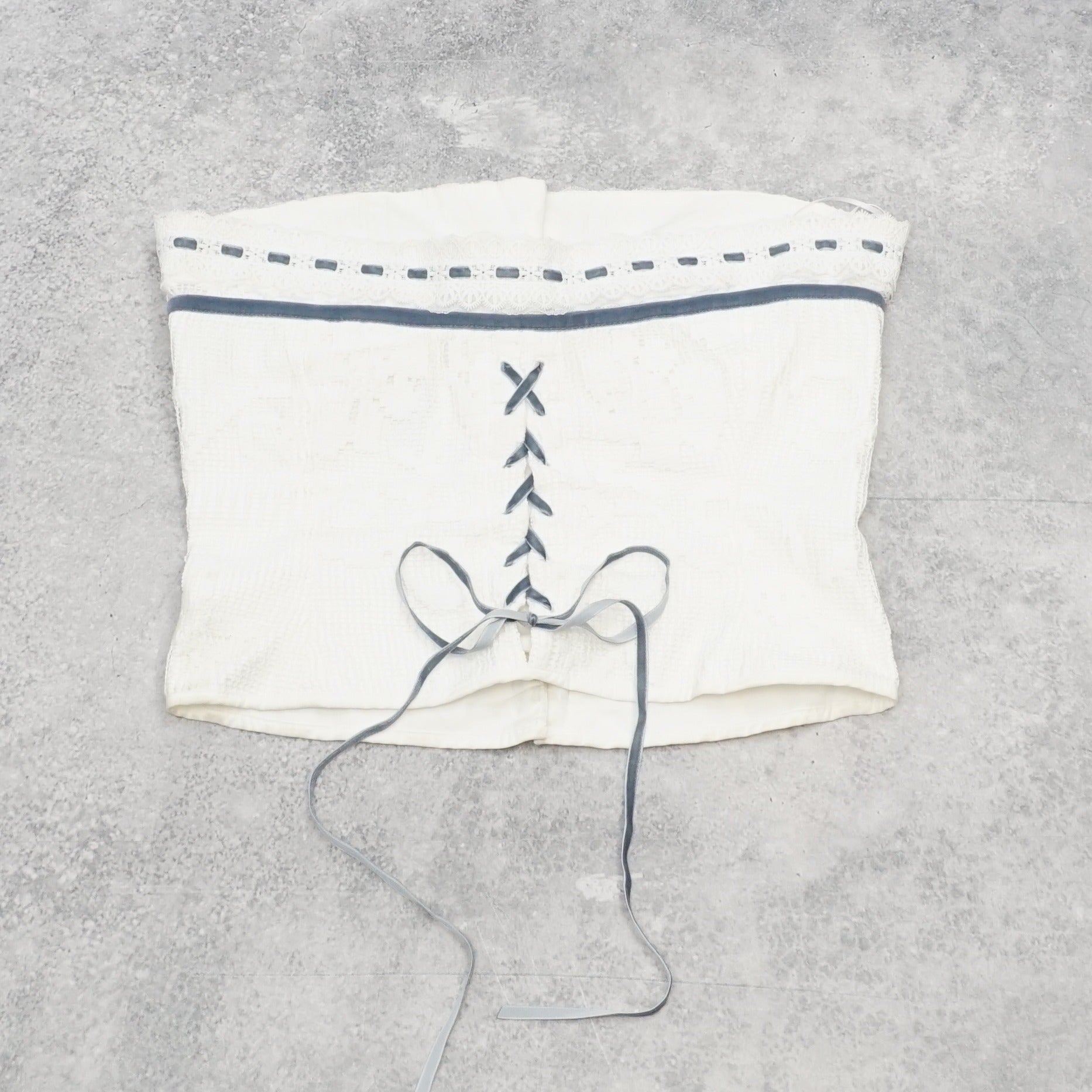 With Jean Corset Lace Up Top