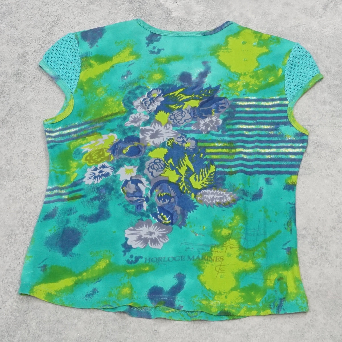 2000s World Class Floral Beaded Top Tee
