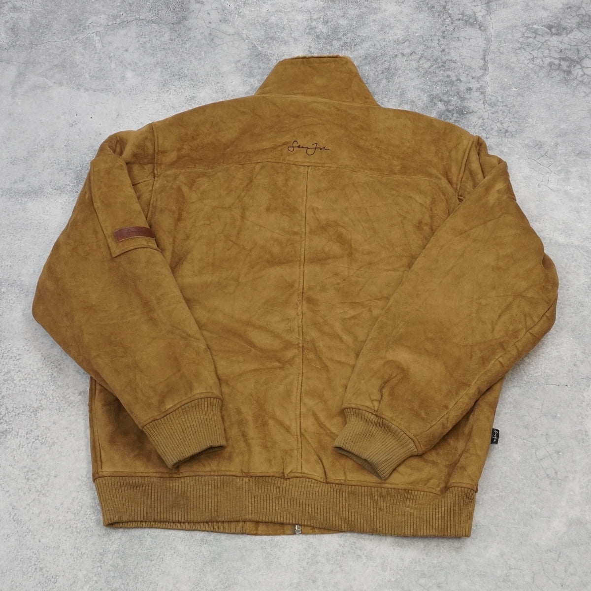 Sean John Faux Shearling Suede Bomber Jacket