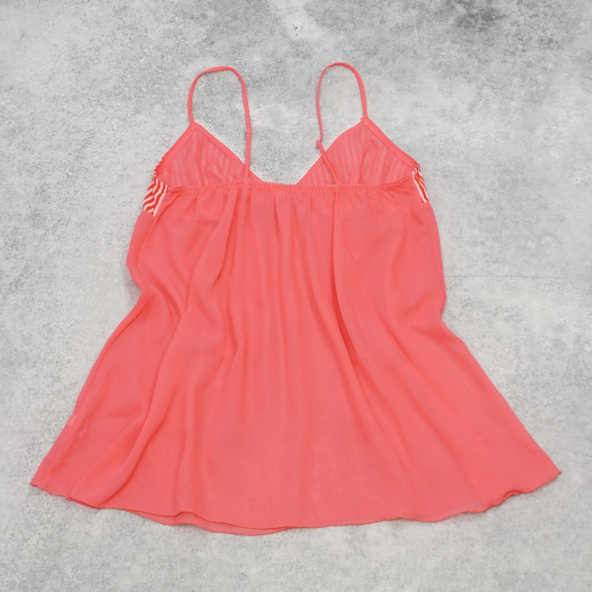 Flowy Striped Lace Trim Cami Top