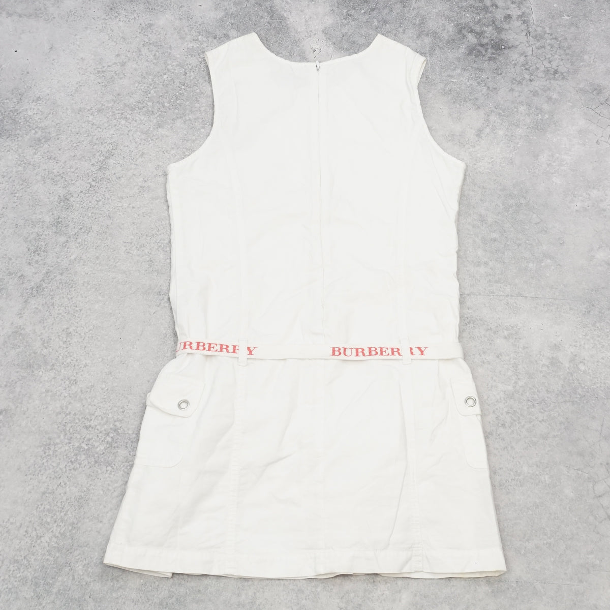 2000s Burberry Sleeveless Belted Cargo Dress