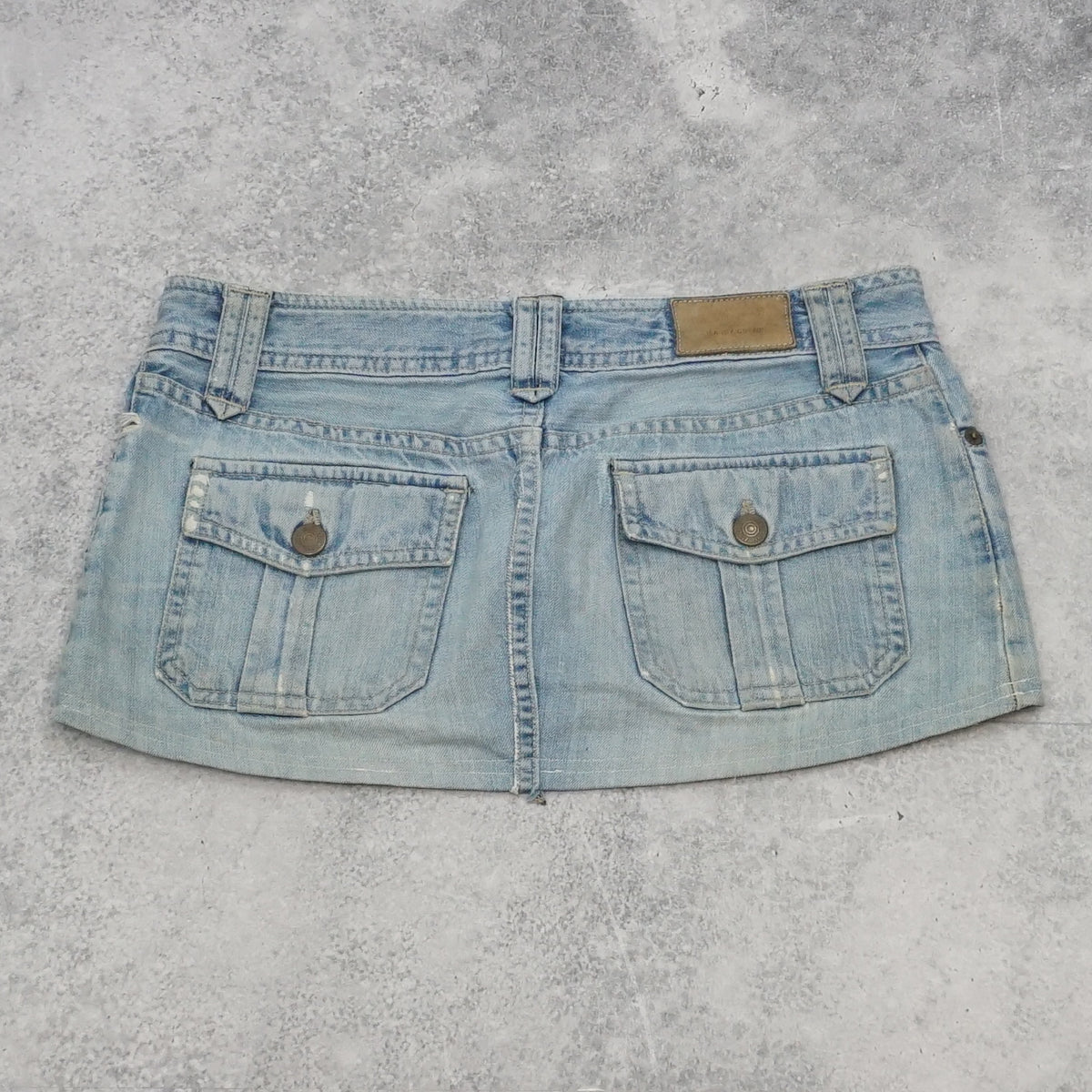 90s Massimo Dutti Low Rise Cargo Pocket Mini Skirt Denim