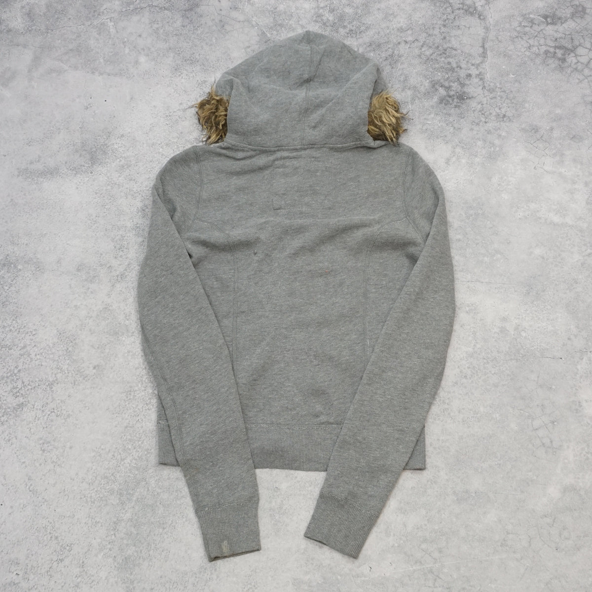 2000s Abercrombie & Fitch Faux Fur Trim Button Up Hoodie