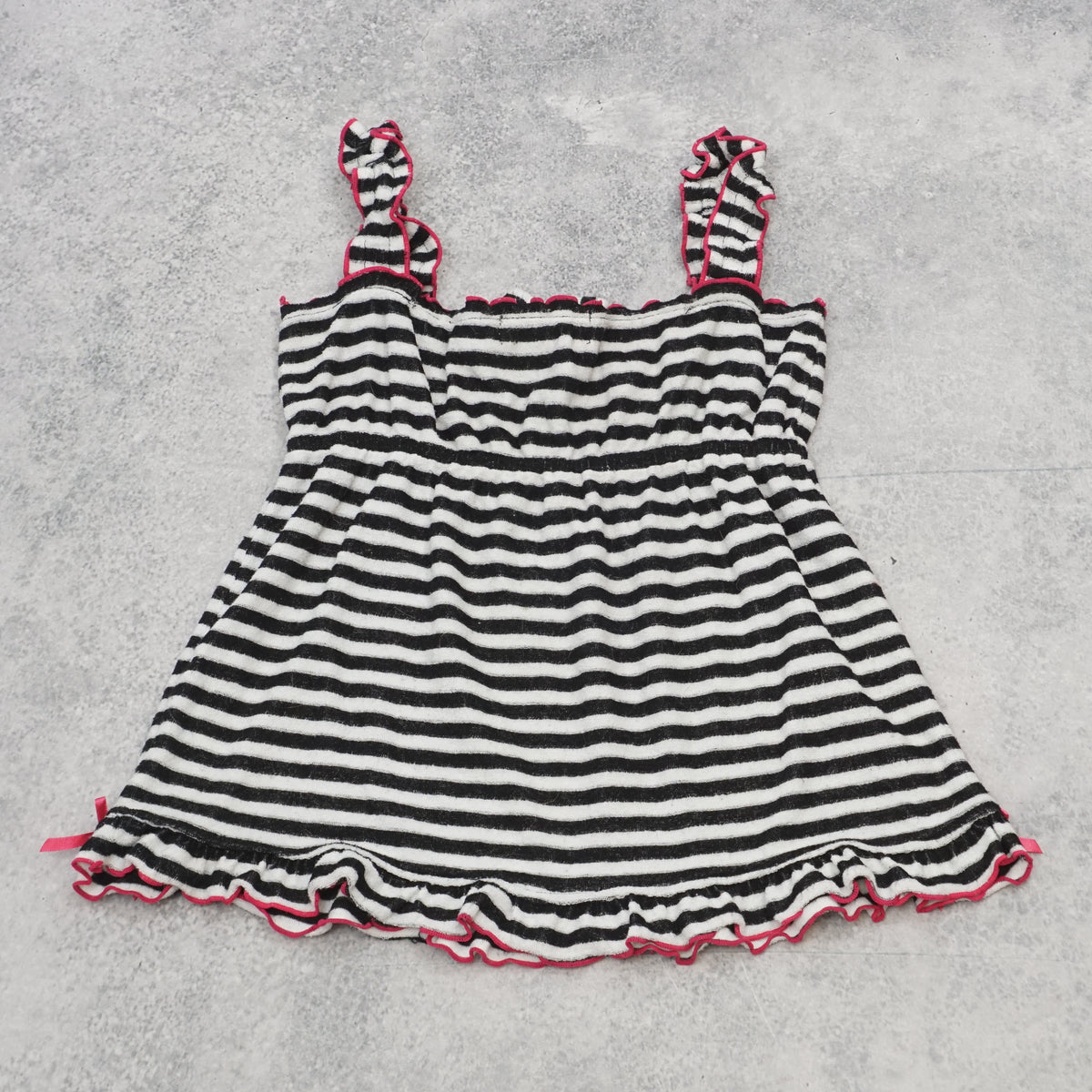 2000s Milk Bottle Striped Ruffle Bow Cami Top