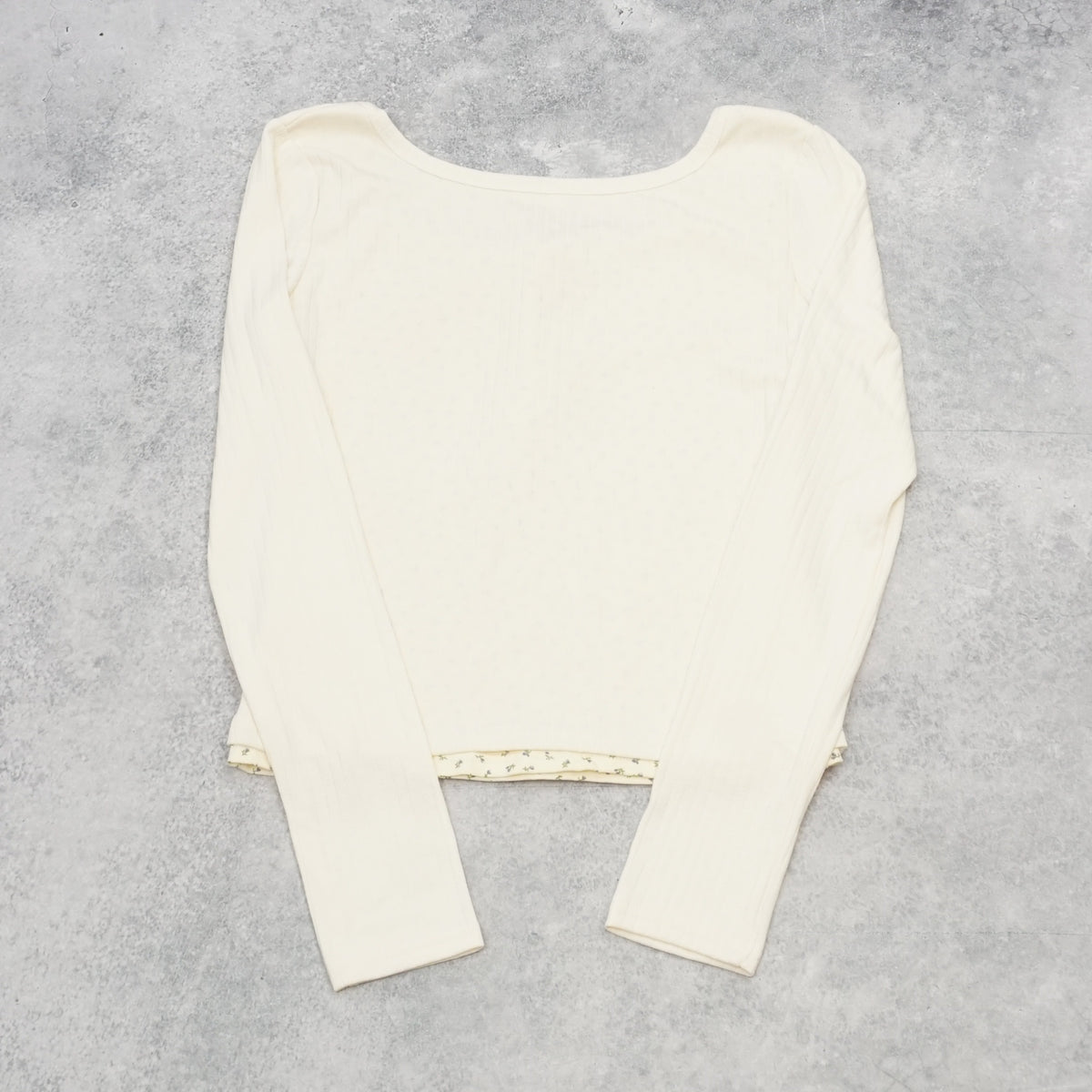 JLWP Floral Trim Long Sleeve Top