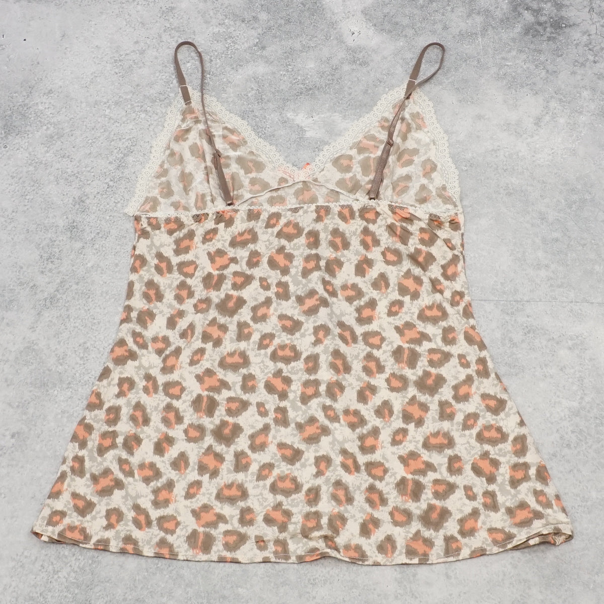 2000s Ullala Gongju Leopard Print Lace Trim Cami Top