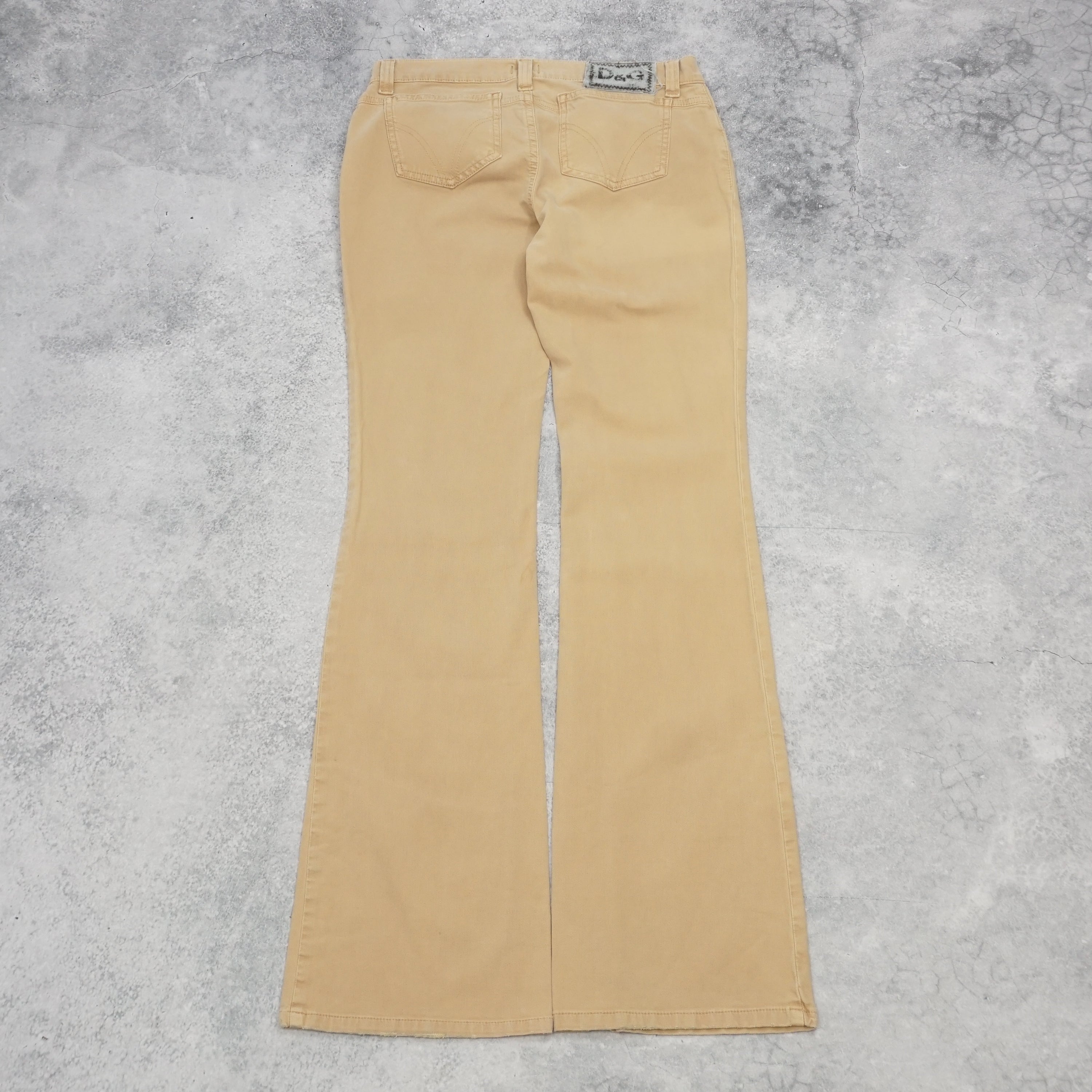 2000s Dolce & Gabbana Tan Flare Jeans