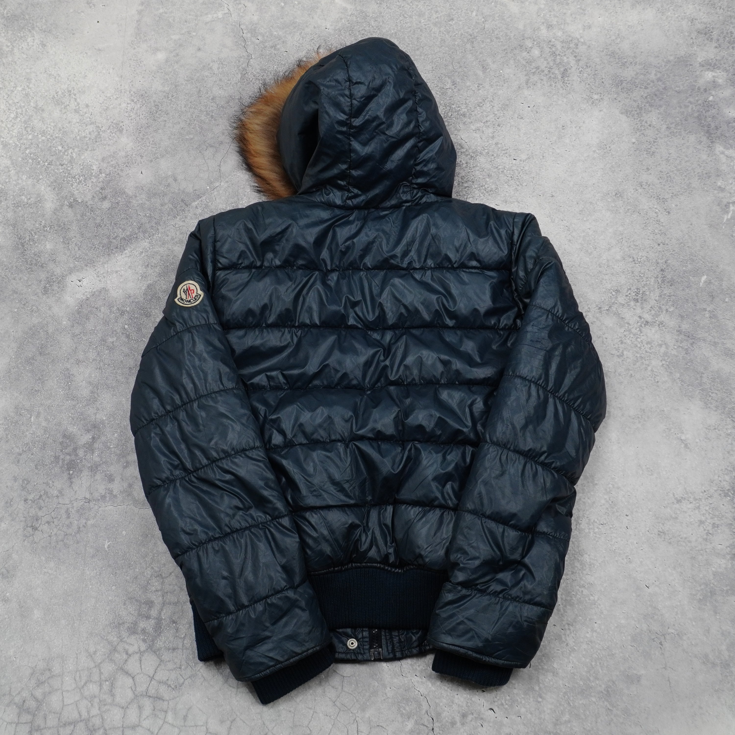 2000s Moncler Fur Hood Down Puffer Jacket