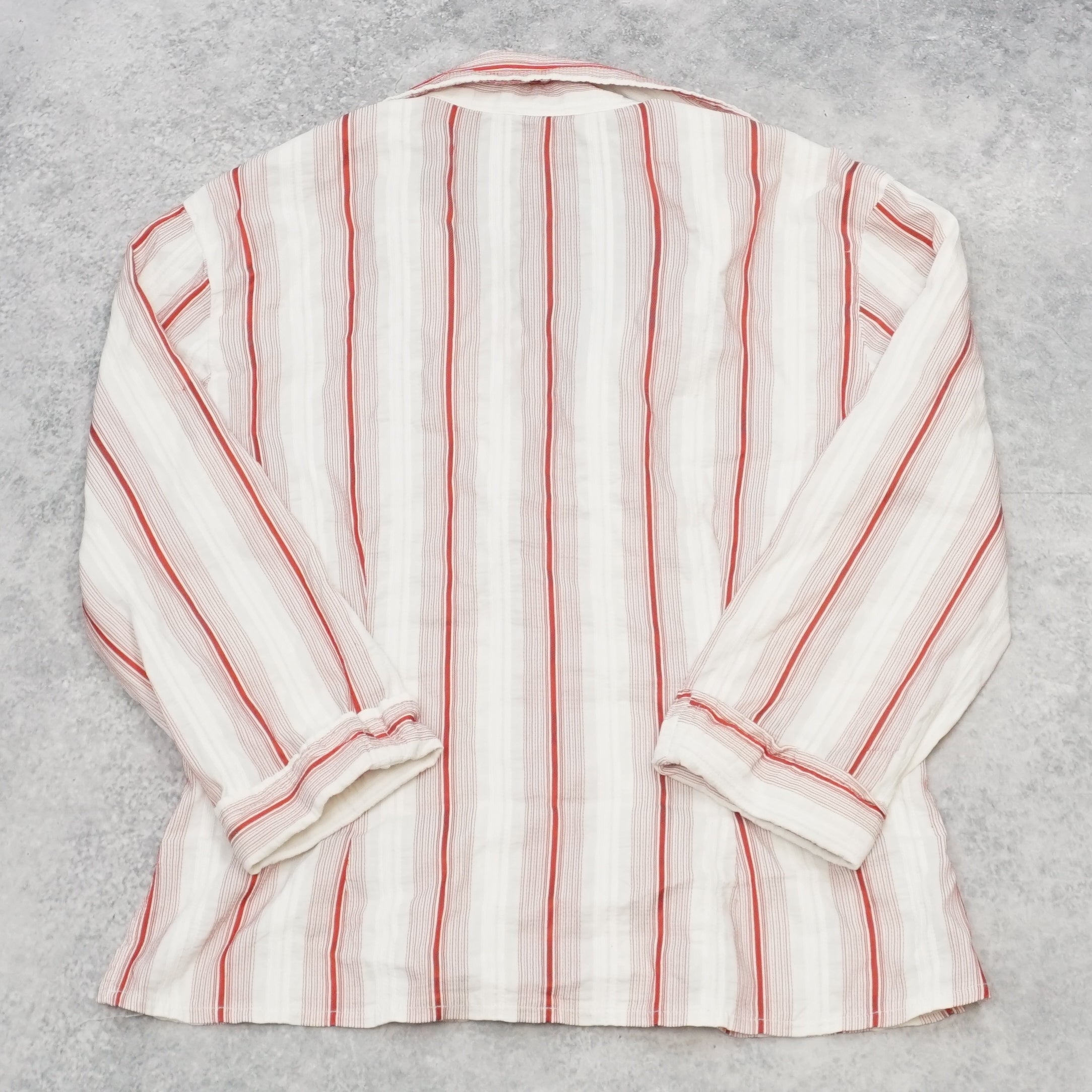 2000s Striped Zip Up Blouse
