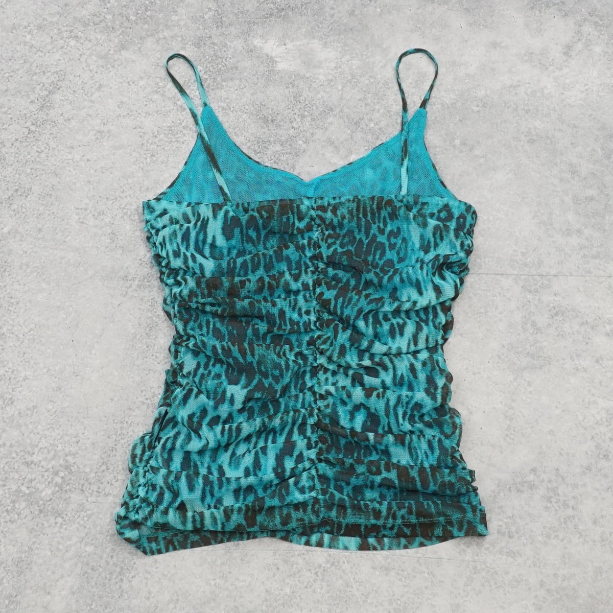2000s X Chromosome In X Leopard Print Ruched Cami Top