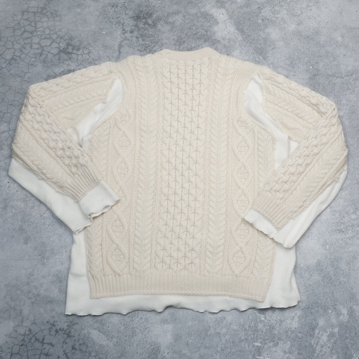 Rebuild By Needles Cable Knit Fleece Panel Sweater